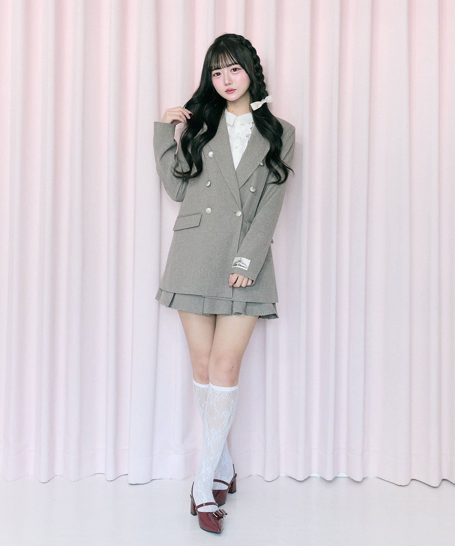 Belle Charme(ベルシャルム) Side Belt Pleats Skirt