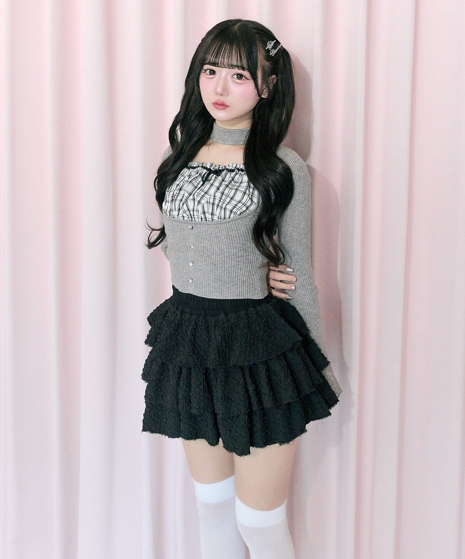 Belle Charme(ベルシャルム) Layered Frill Mini Skirt
