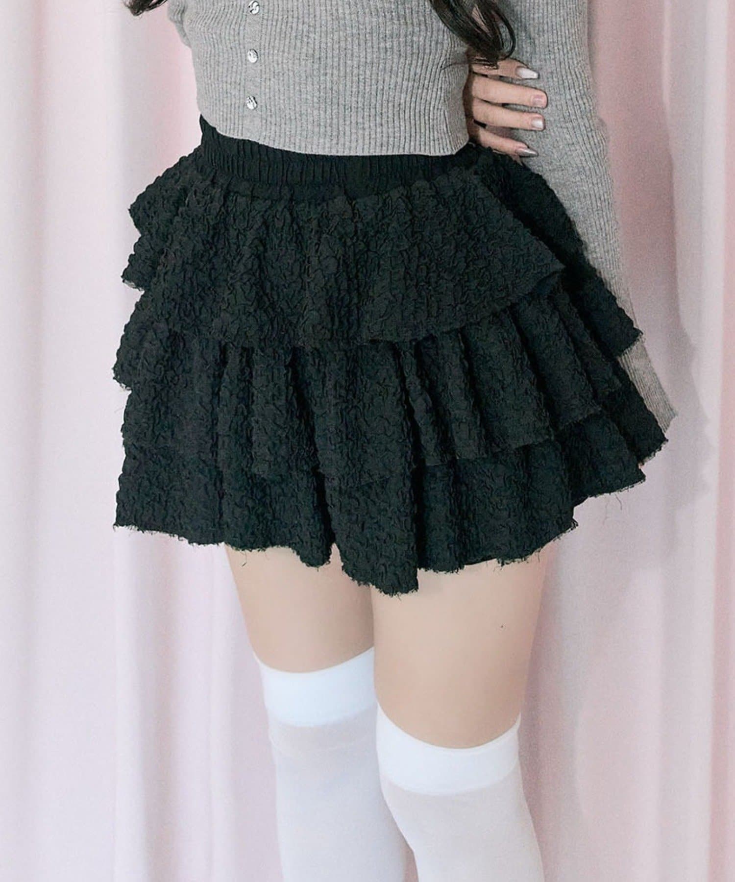 Belle Charme(ベルシャルム) Layered Frill Mini Skirt
