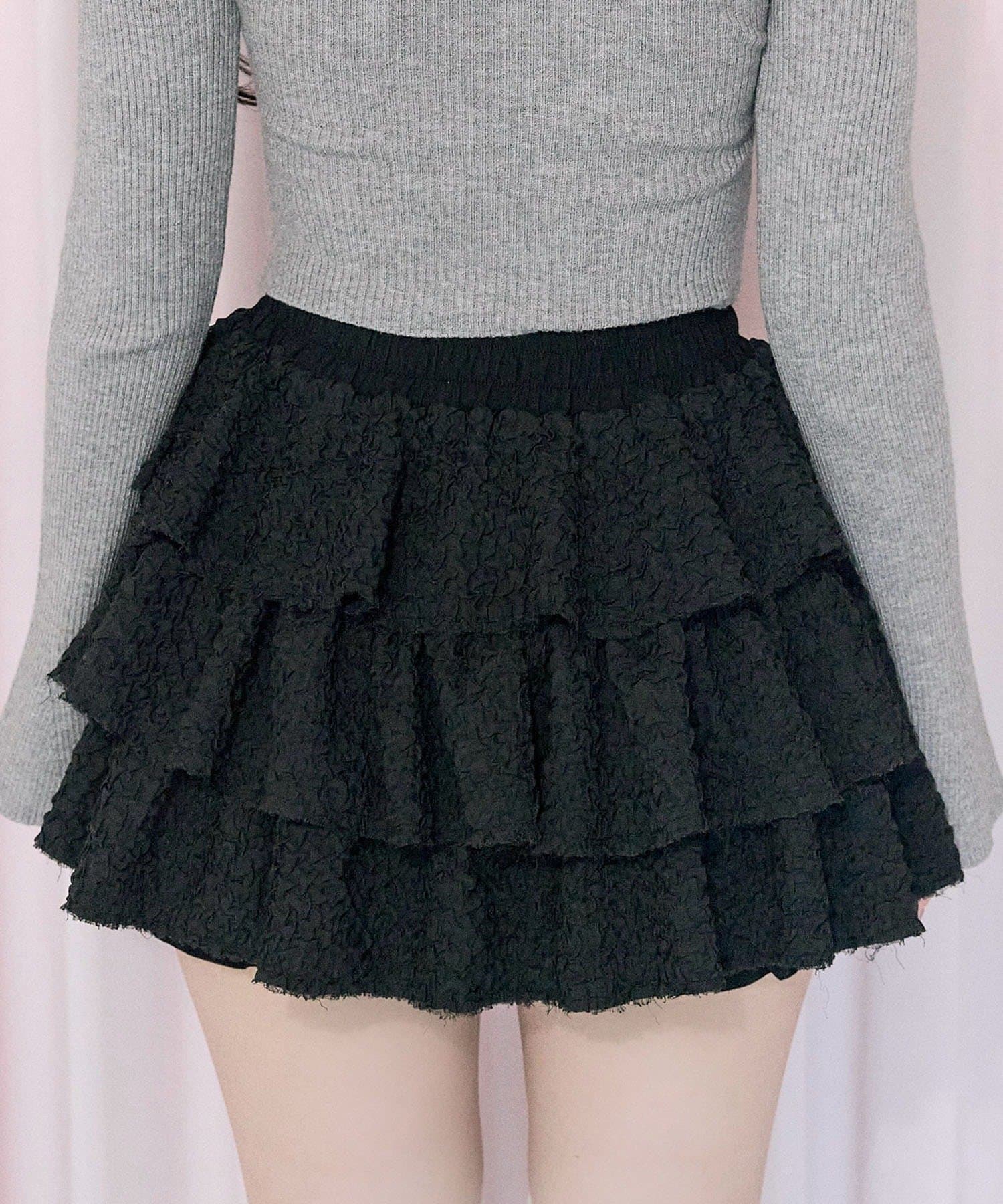 Belle Charme(ベルシャルム) Layered Frill Mini Skirt