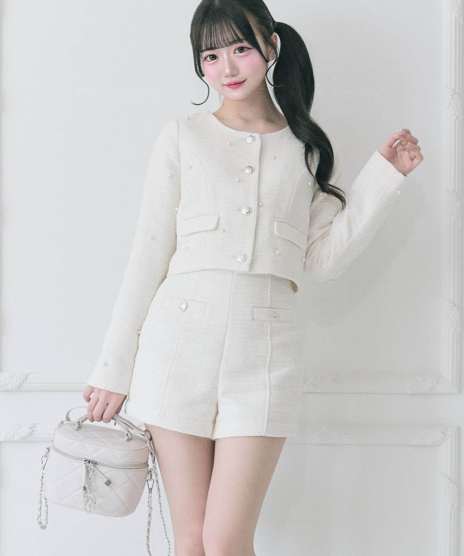 Belle Charme(ベルシャルム) Double Button Tweed Short Pants