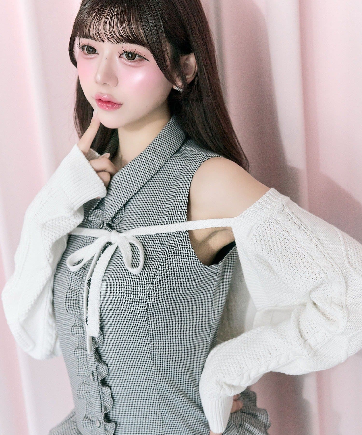 Belle Charme(ベルシャルム) Cable Knit Short Bolero