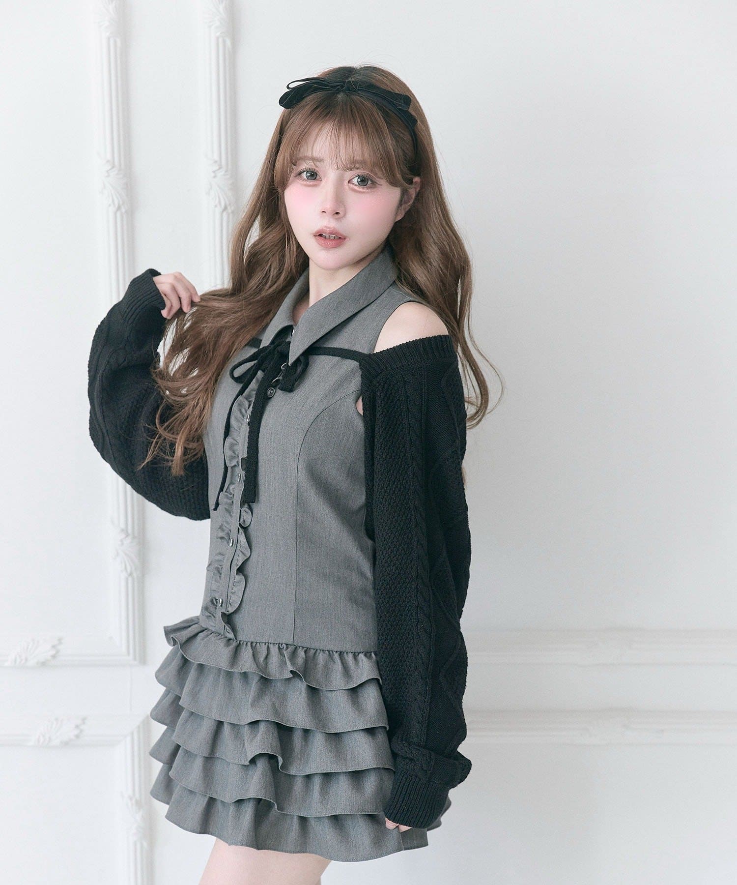 Belle Charme(ベルシャルム) Cable Knit Short Bolero
