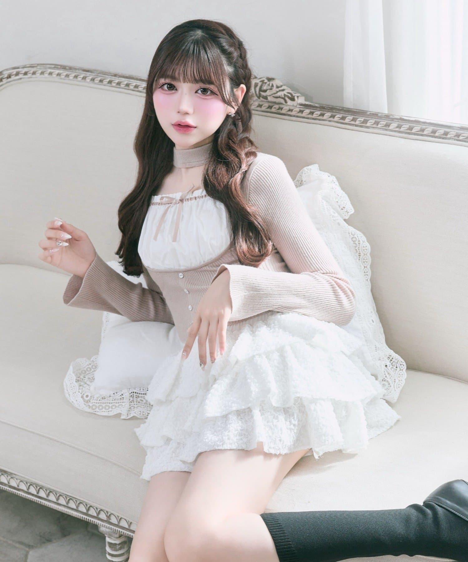 Belle Charme(ベルシャルム) Choker Design Rib Knit