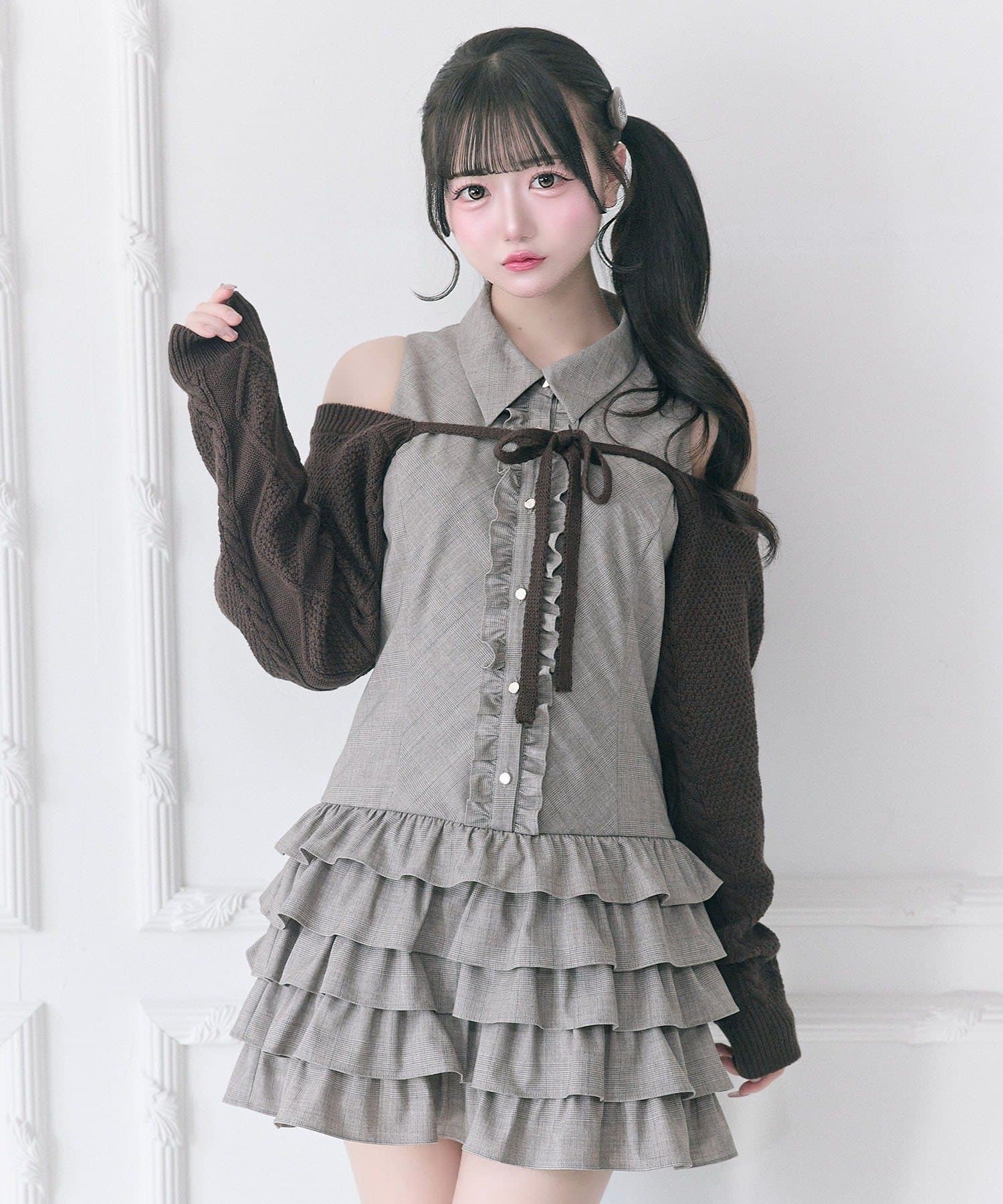 Belle Charme(ベルシャルム) Nosleeve Frill Onepiece　