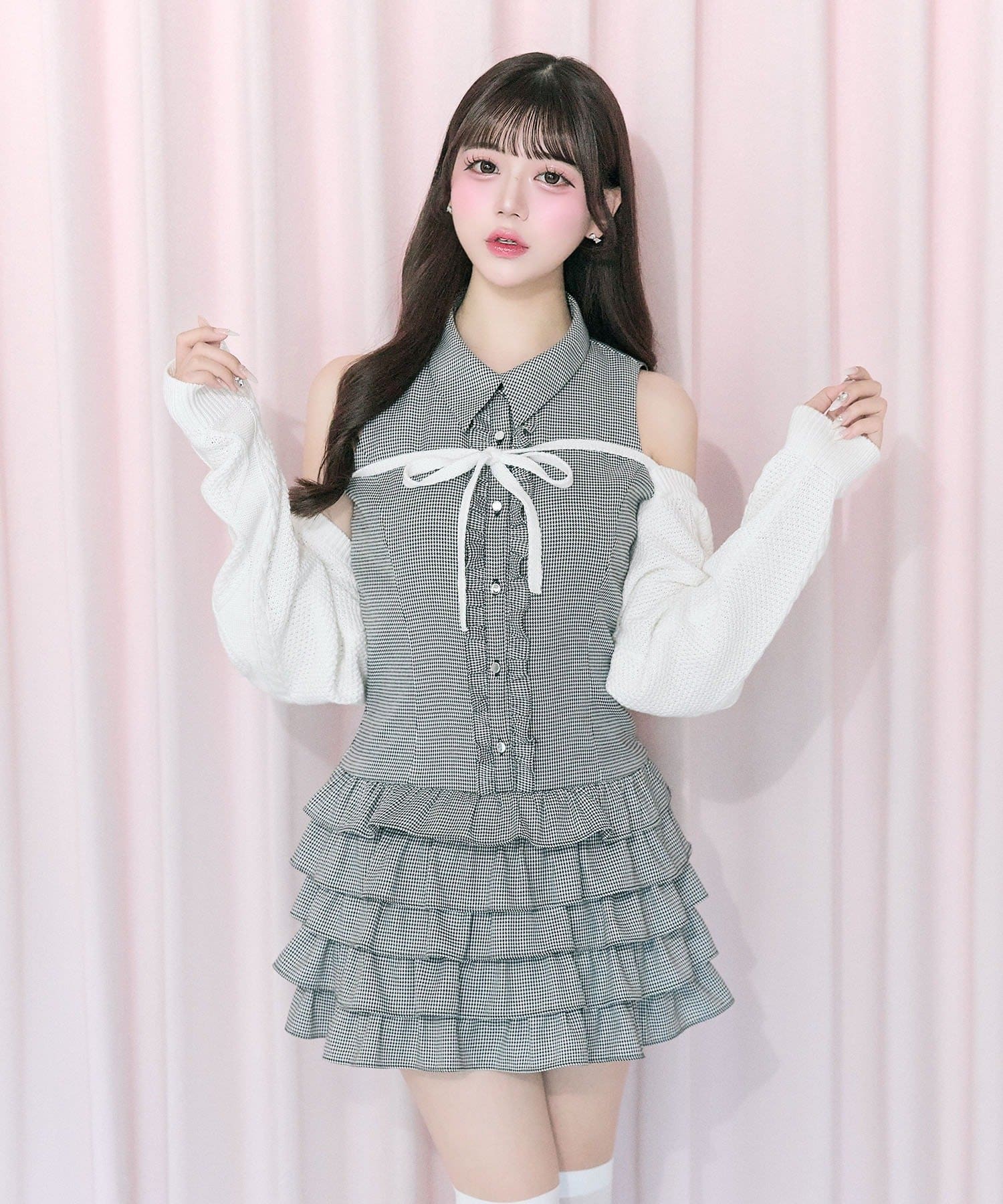 Belle Charme(ベルシャルム) Nosleeve Frill Onepiece　