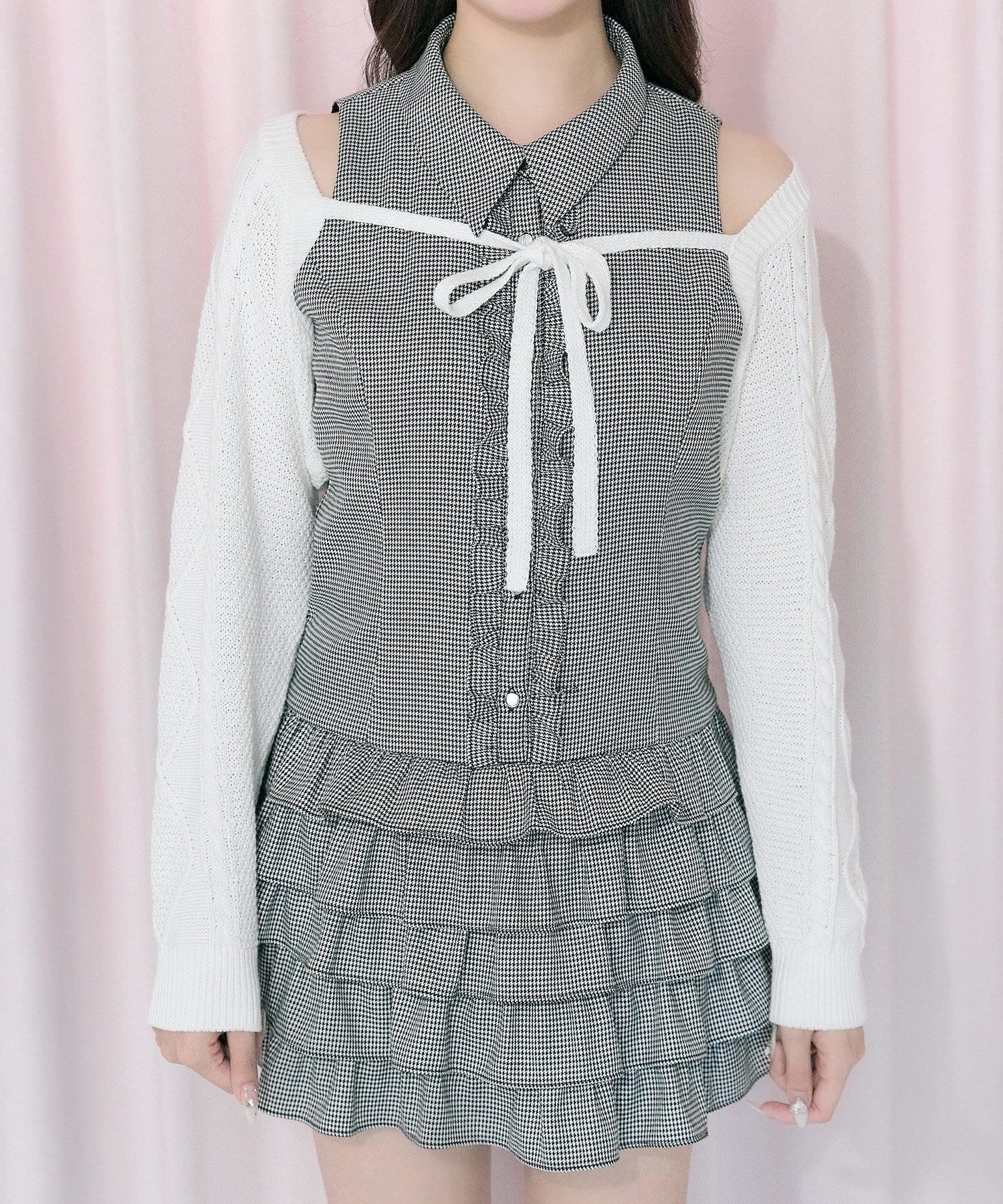 Belle Charme(ベルシャルム) Nosleeve Frill Onepiece　