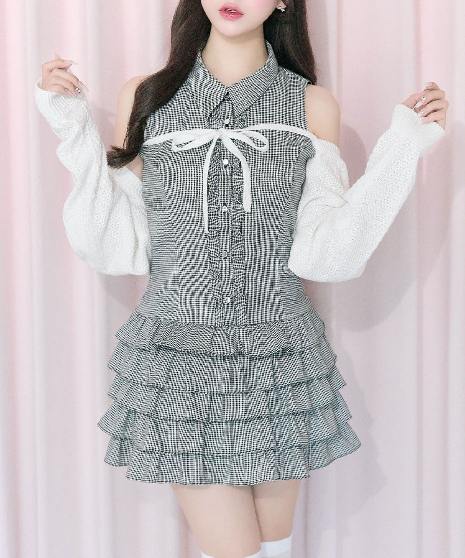 Belle Charme(ベルシャルム) Nosleeve Frill Onepiece　