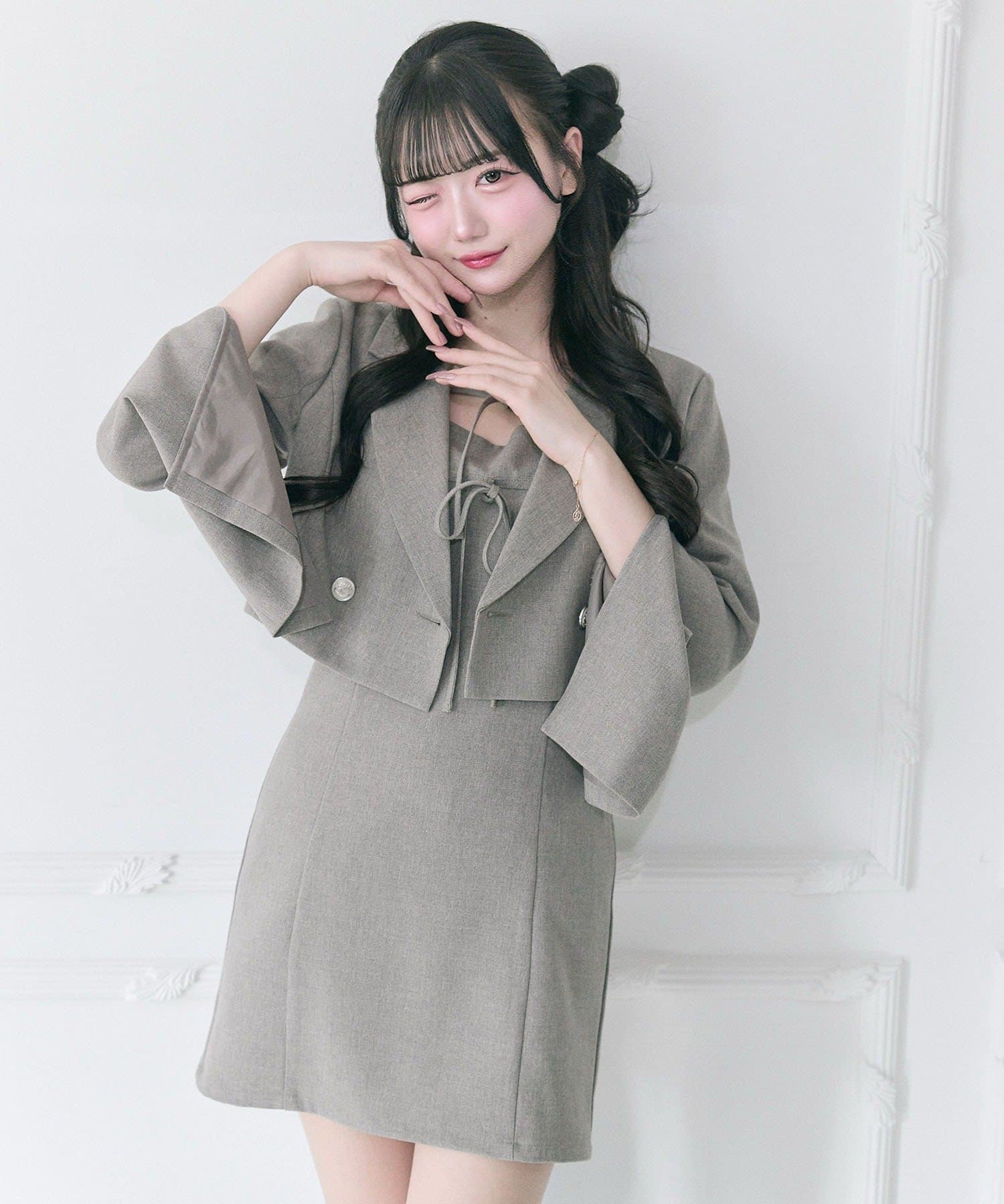 Belle Charme(ベルシャルム) Twin Ribbon Cami Onepiece