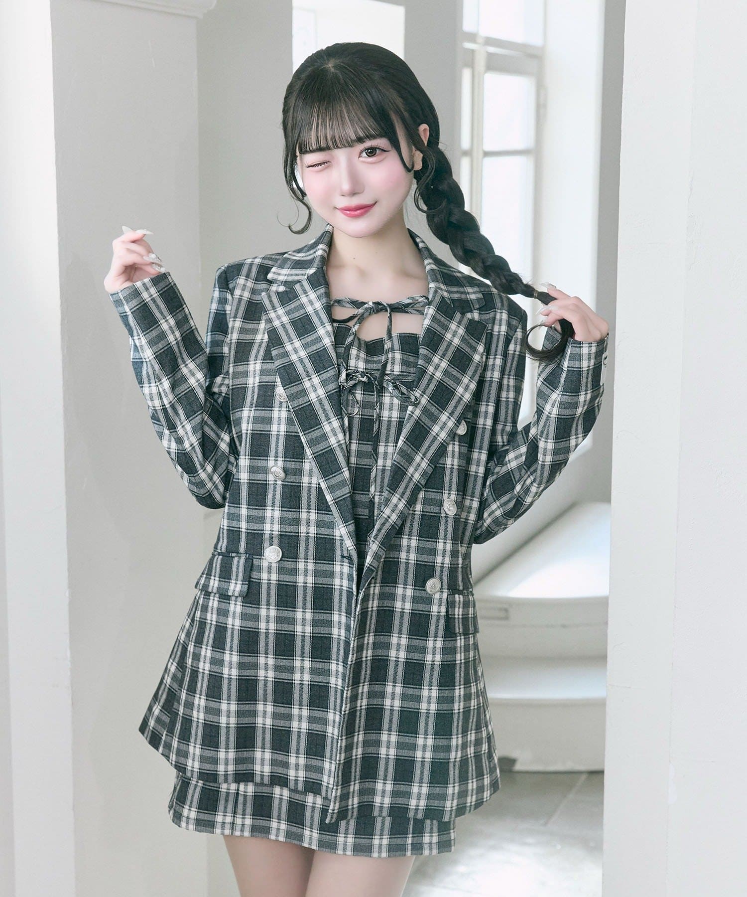 Belle Charme(ベルシャルム) Twin Ribbon Cami Onepiece