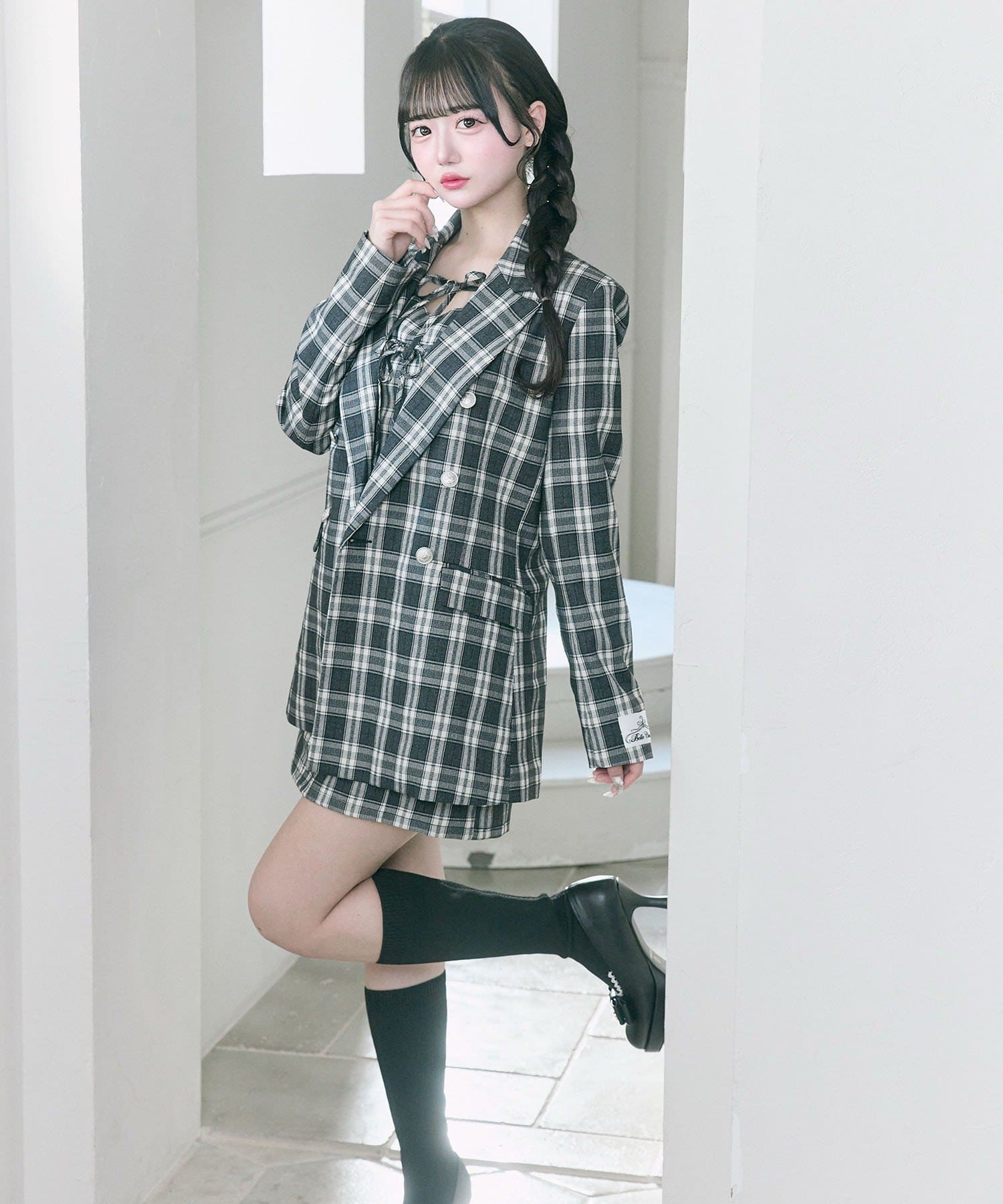 Belle Charme(ベルシャルム) Slim Line Long Tailored Jacket