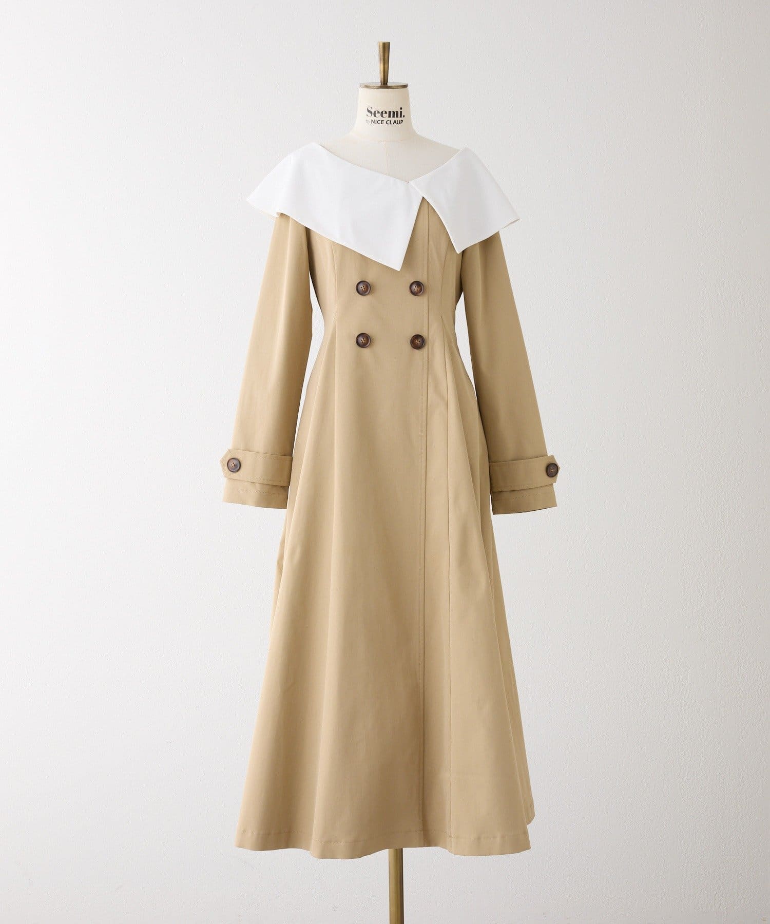 Seemi.by NICE CLAUP(シーミーバイナイスクラップ) ビックカラーロングワンピース