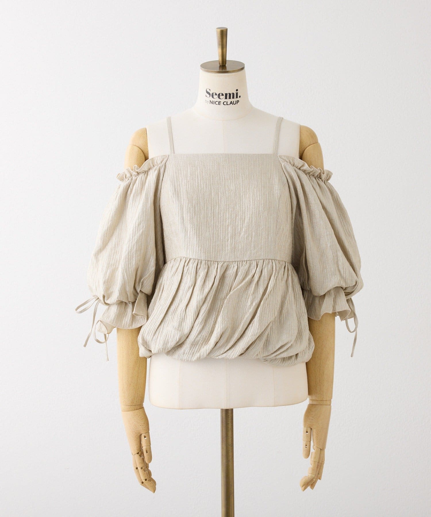 Seemi.by NICE CLAUP(シーミーバイナイスクラップ) 【セットアップ可能】バルーン袖ブラウス