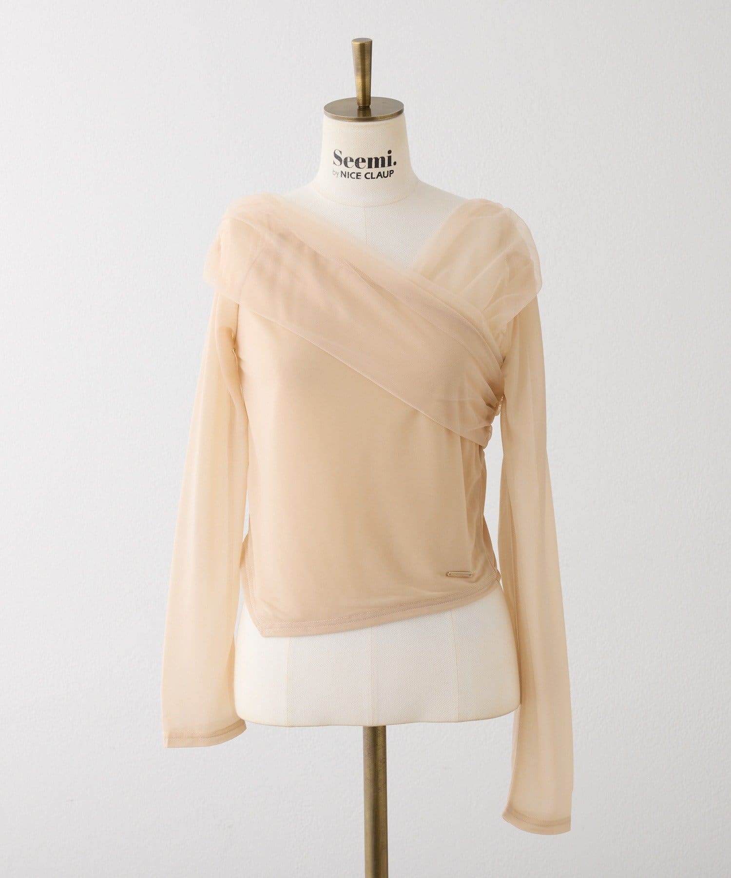 Seemi.by NICE CLAUP(シーミーバイナイスクラップ) チュールオフショルトップス