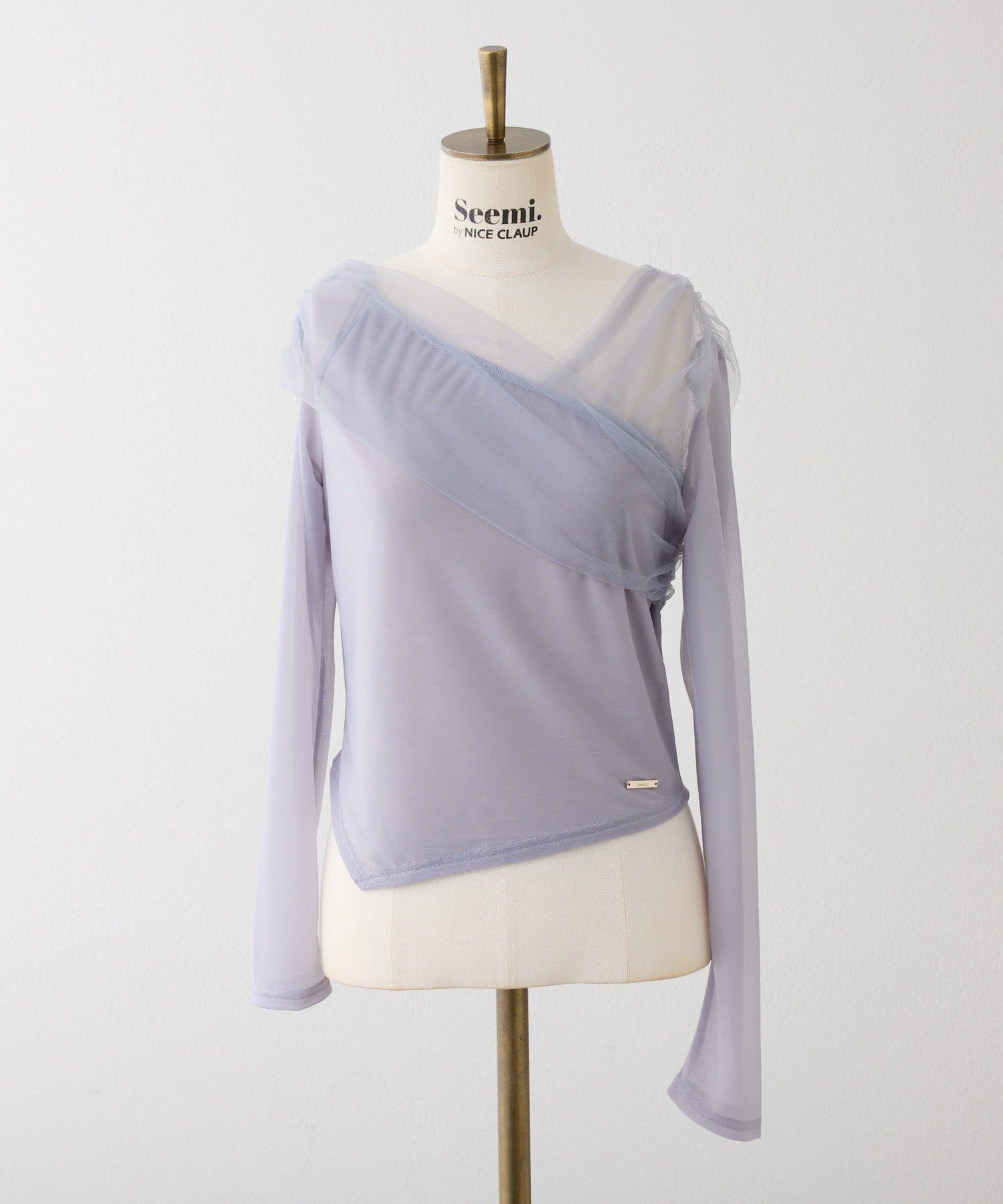 Seemi.by NICE CLAUP(シーミーバイナイスクラップ) チュールオフショルトップス