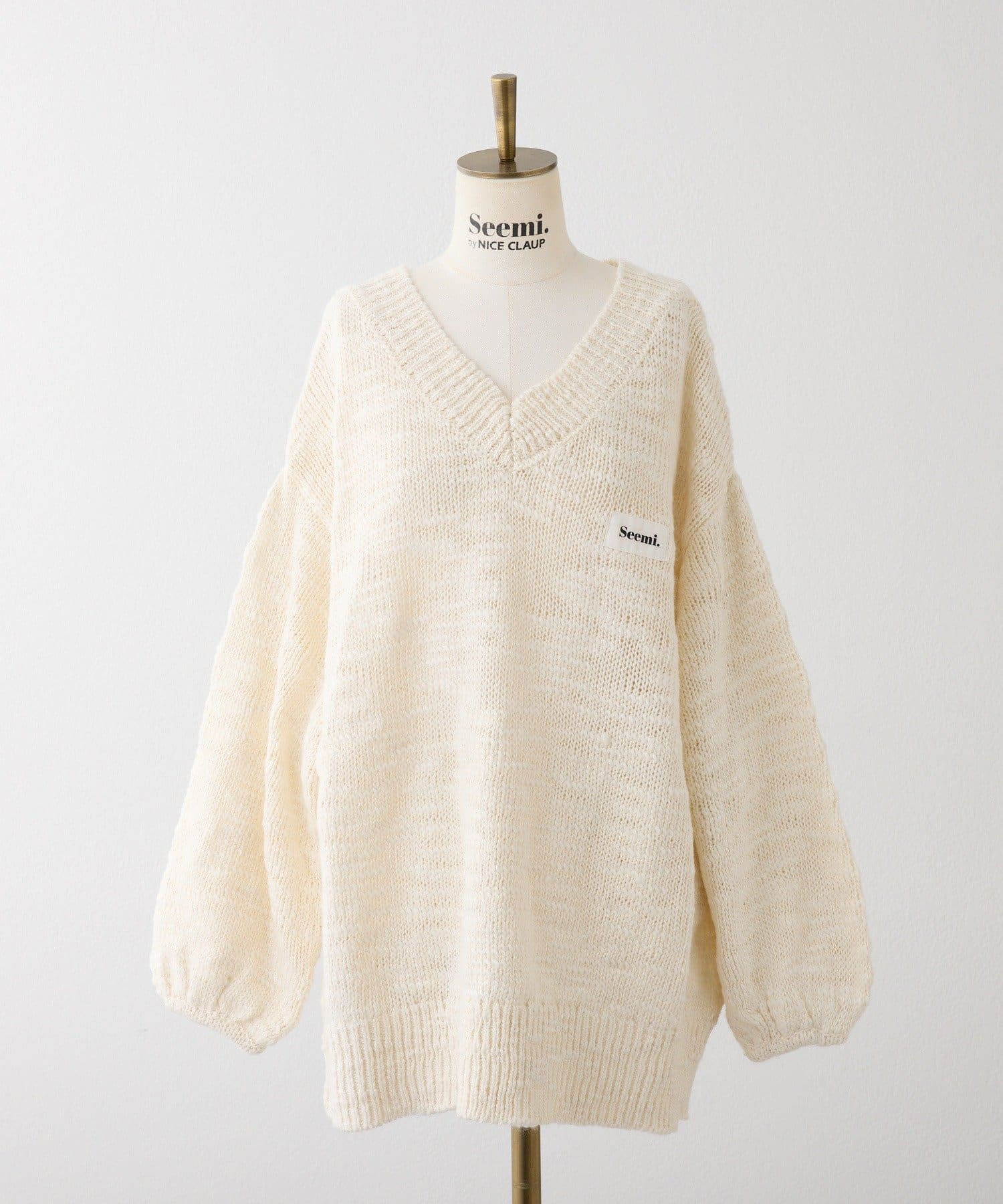 Seemi.by NICE CLAUP(シーミーバイナイスクラップ) スラブニットチュニックワンピース