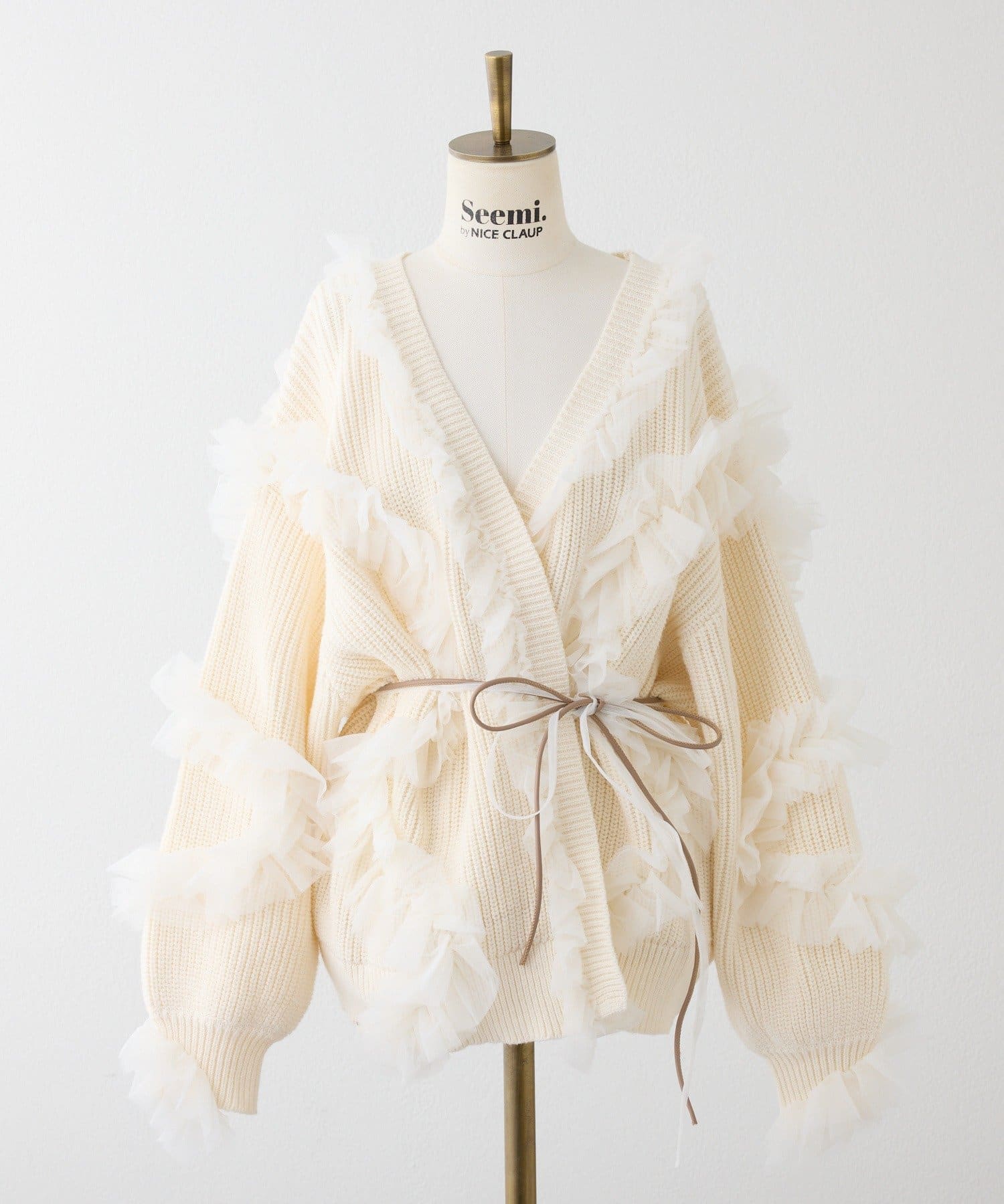 Seemi.by NICE CLAUP(シーミーバイナイスクラップ) チュールガウンカーディガン
