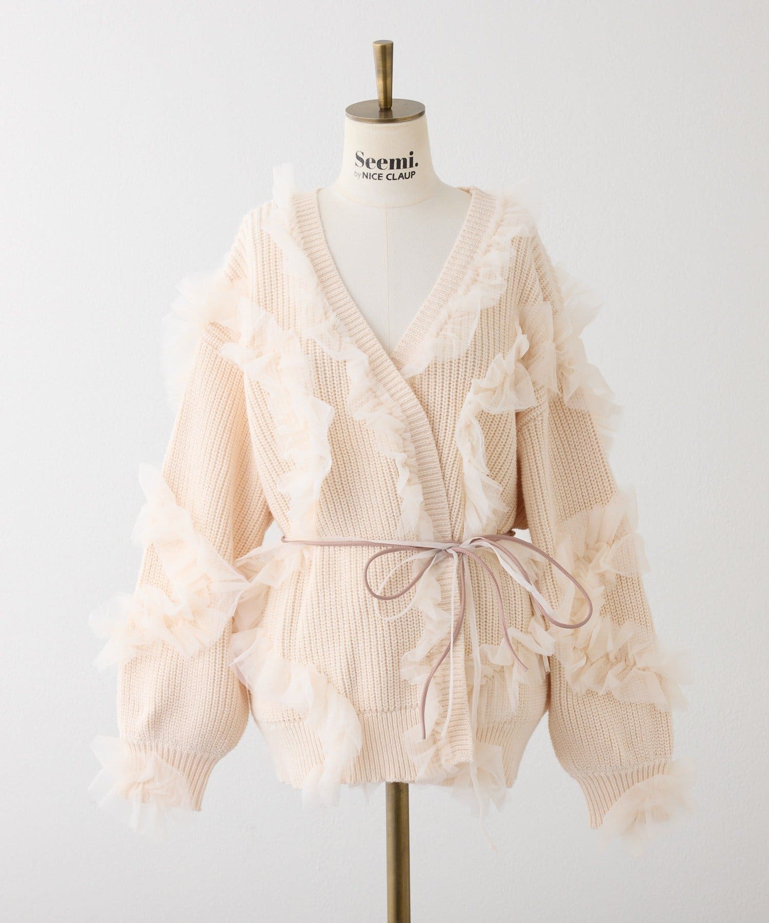 Seemi.by NICE CLAUP(シーミーバイナイスクラップ) チュールガウンカーディガン