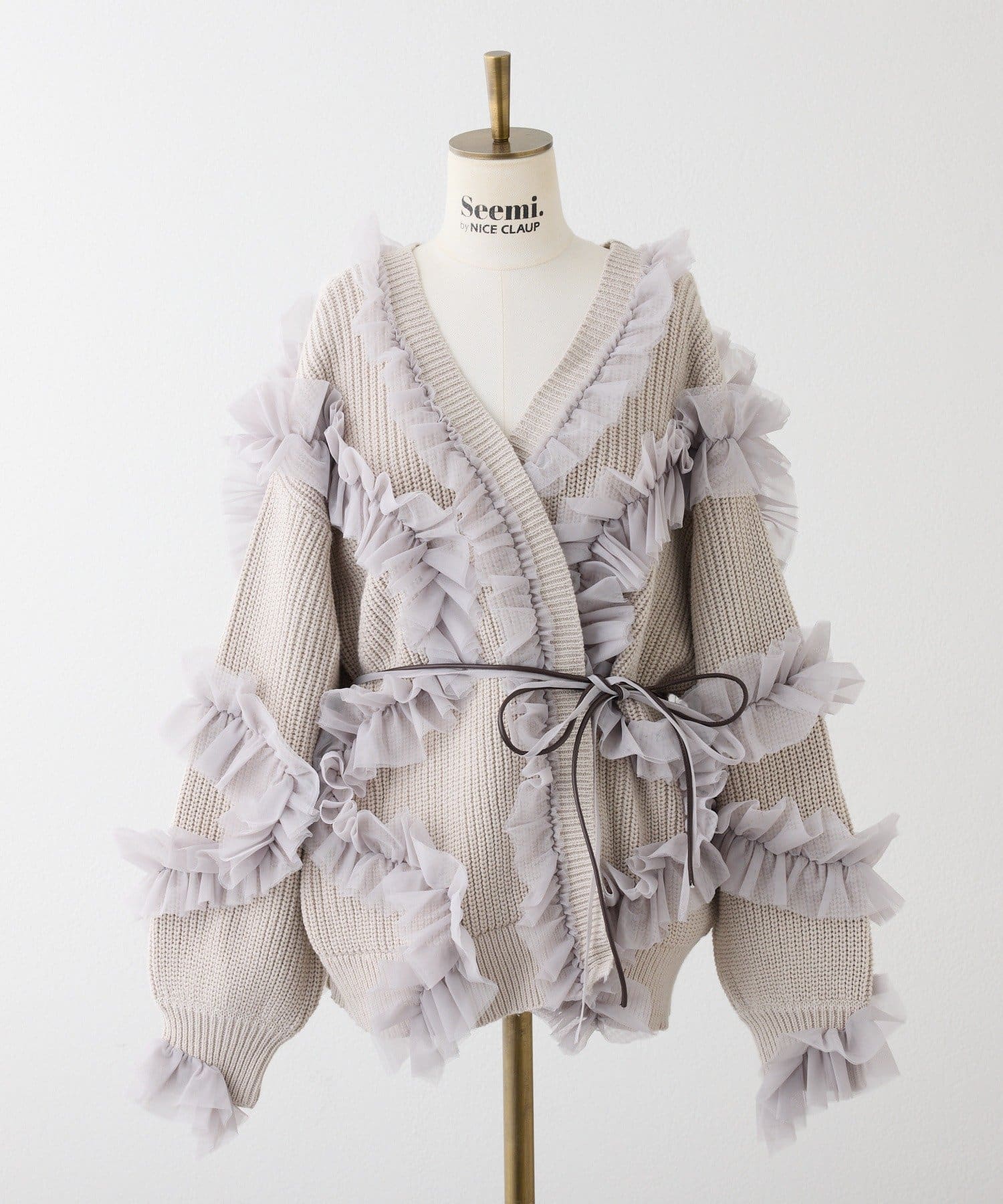 Seemi.by NICE CLAUP(シーミーバイナイスクラップ) チュールガウンカーディガン