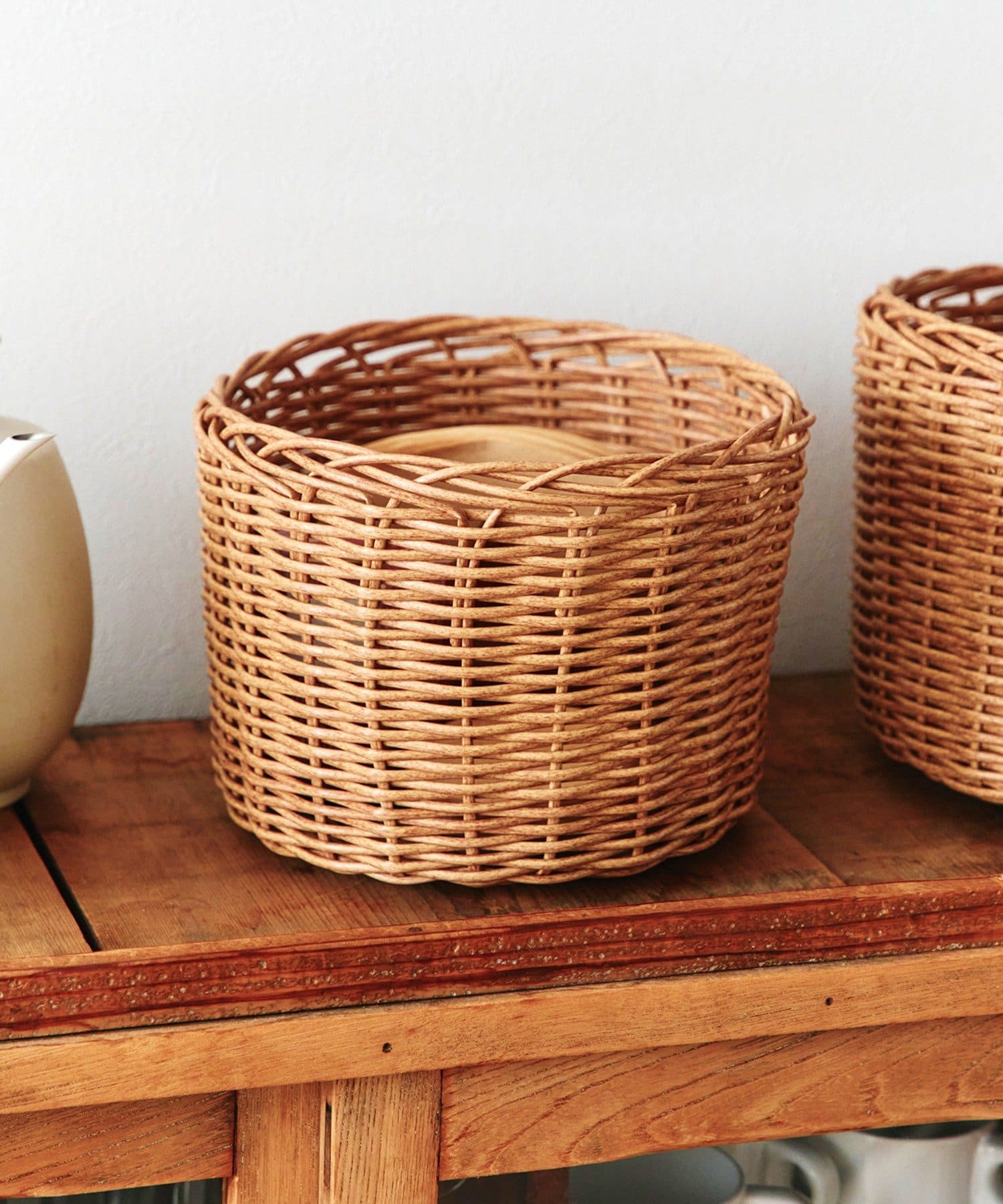 salut!(サリュ) PEラタンラウンドバスケット：M