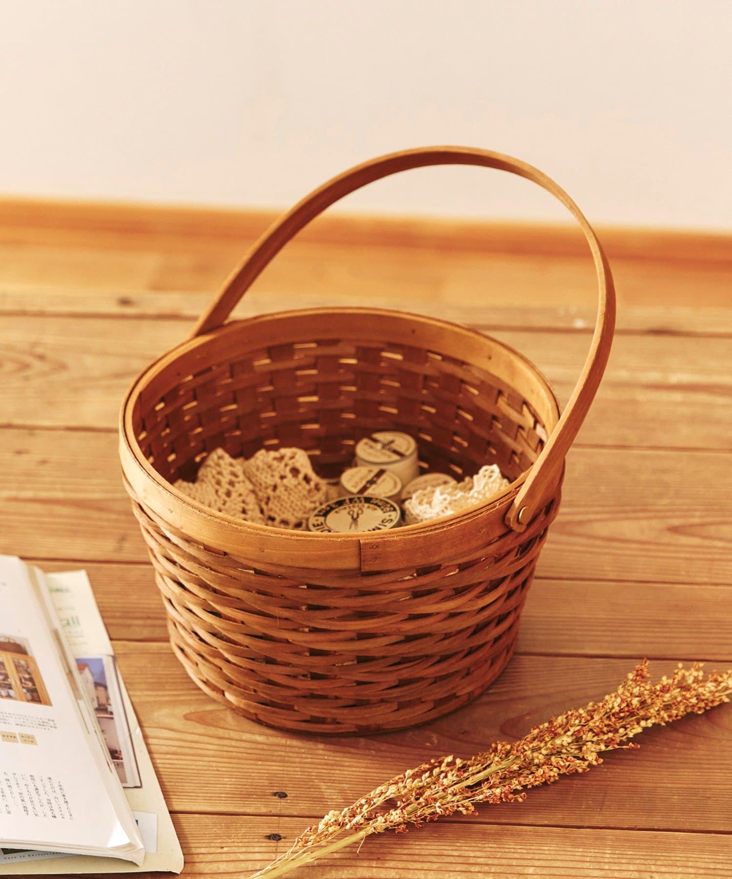 salut!(サリュ) 水杉ハンドルラウンドバスケット