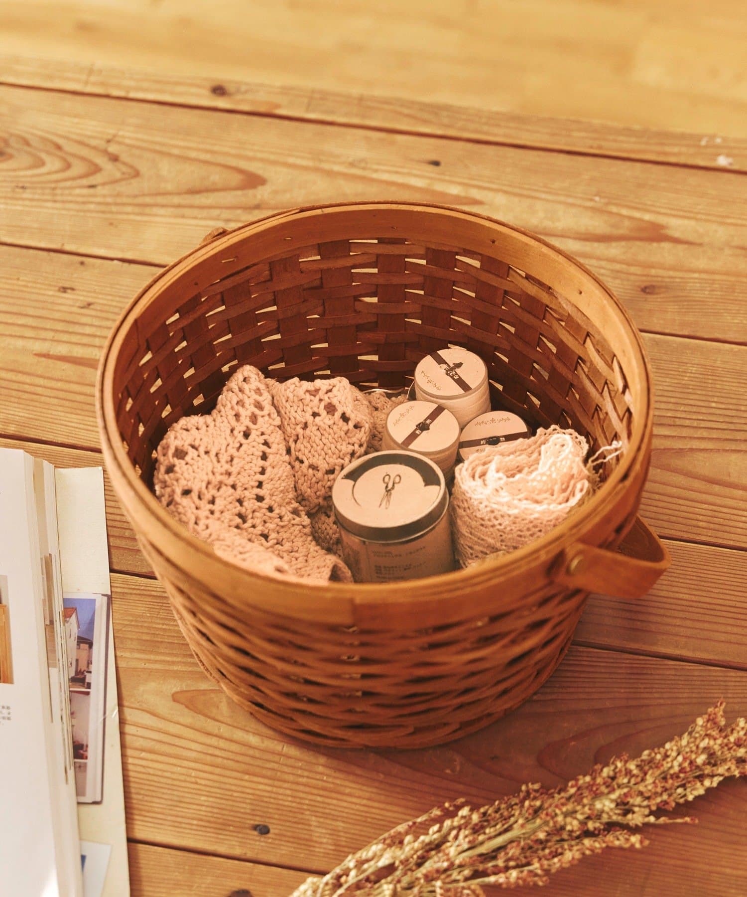 salut!(サリュ) 水杉ハンドルラウンドバスケット