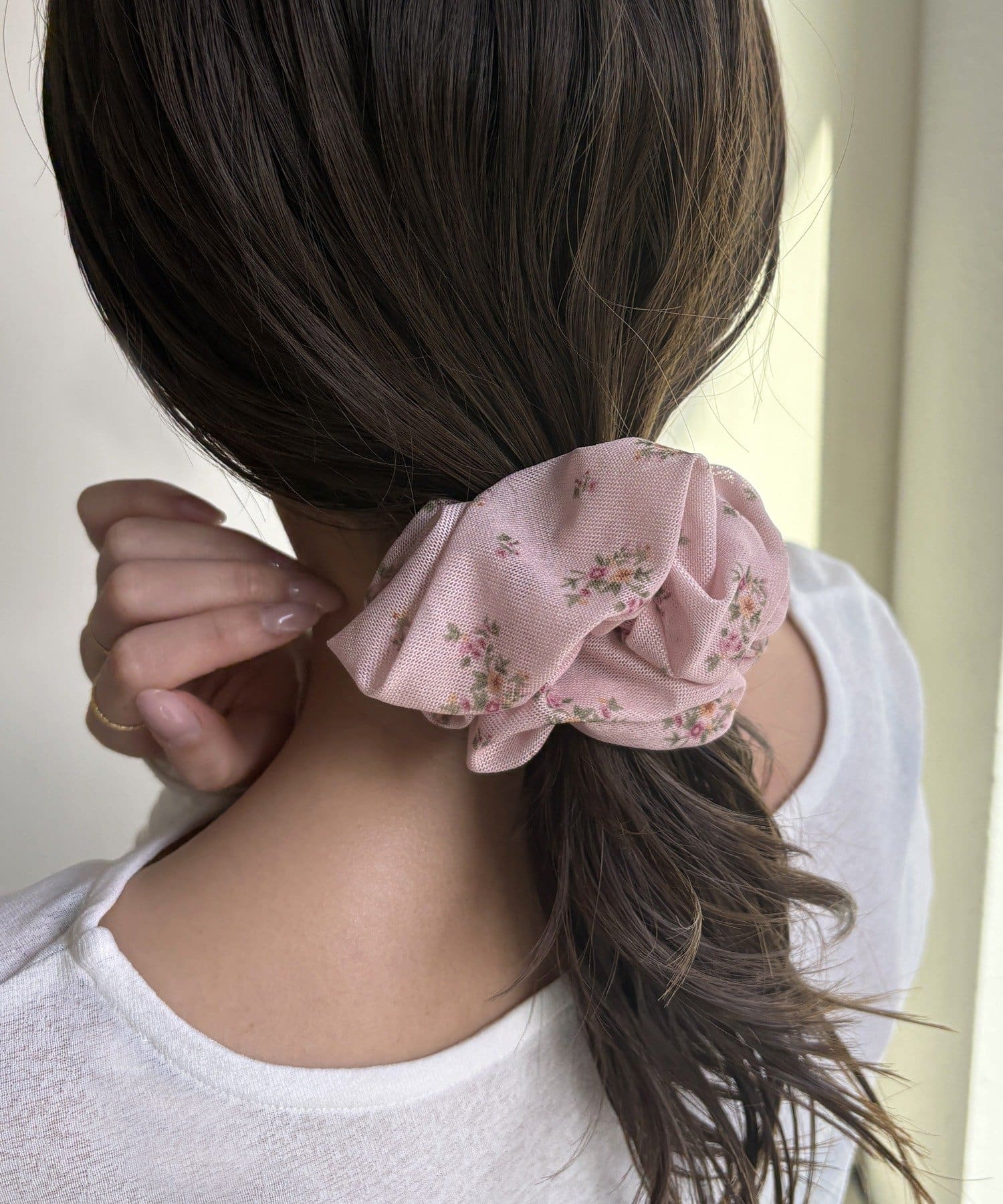 Lattice(ラティス) メッシュ小花柄シュシュ