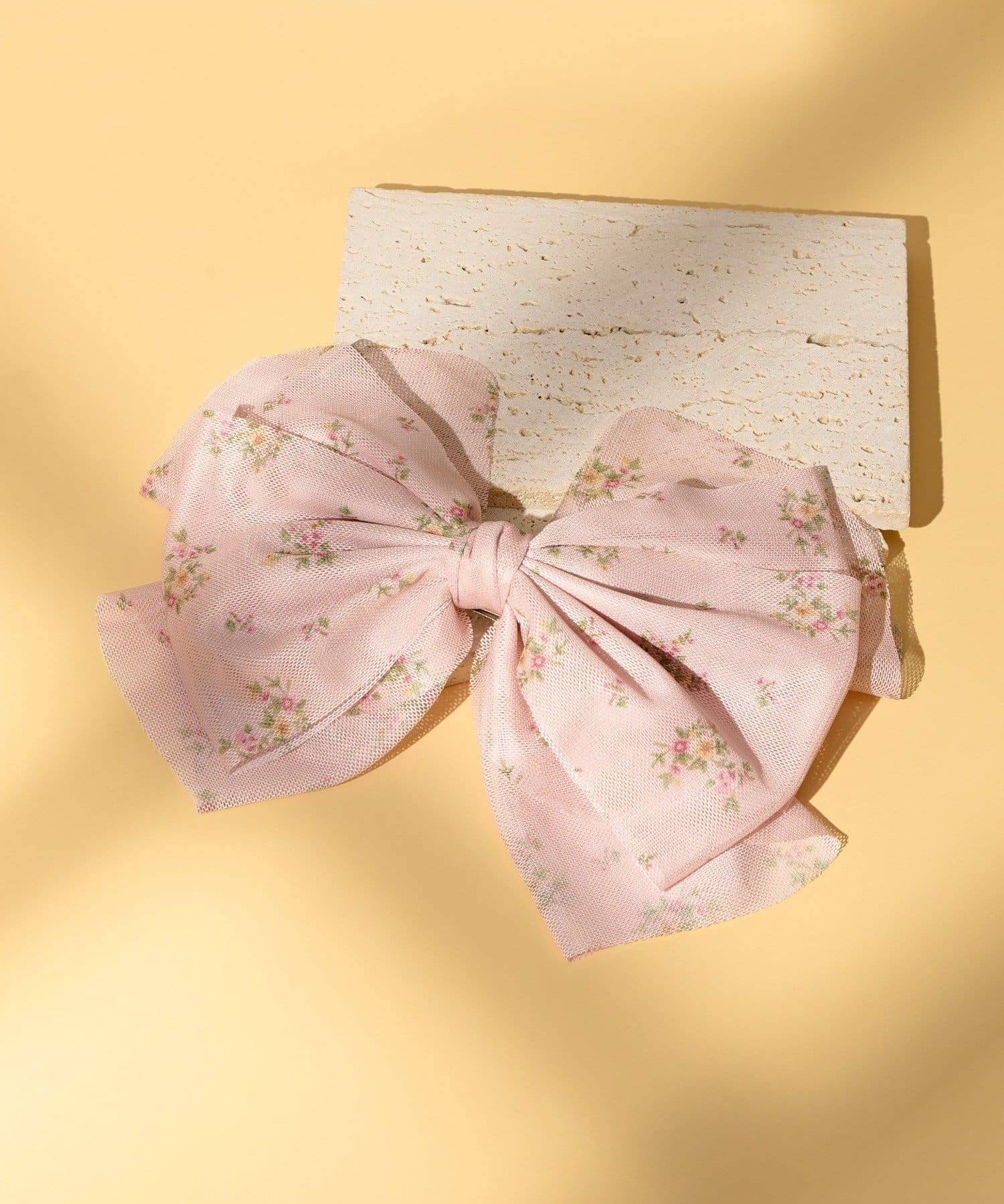 Lattice(ラティス) メッシュ小花柄リボンバレッタ