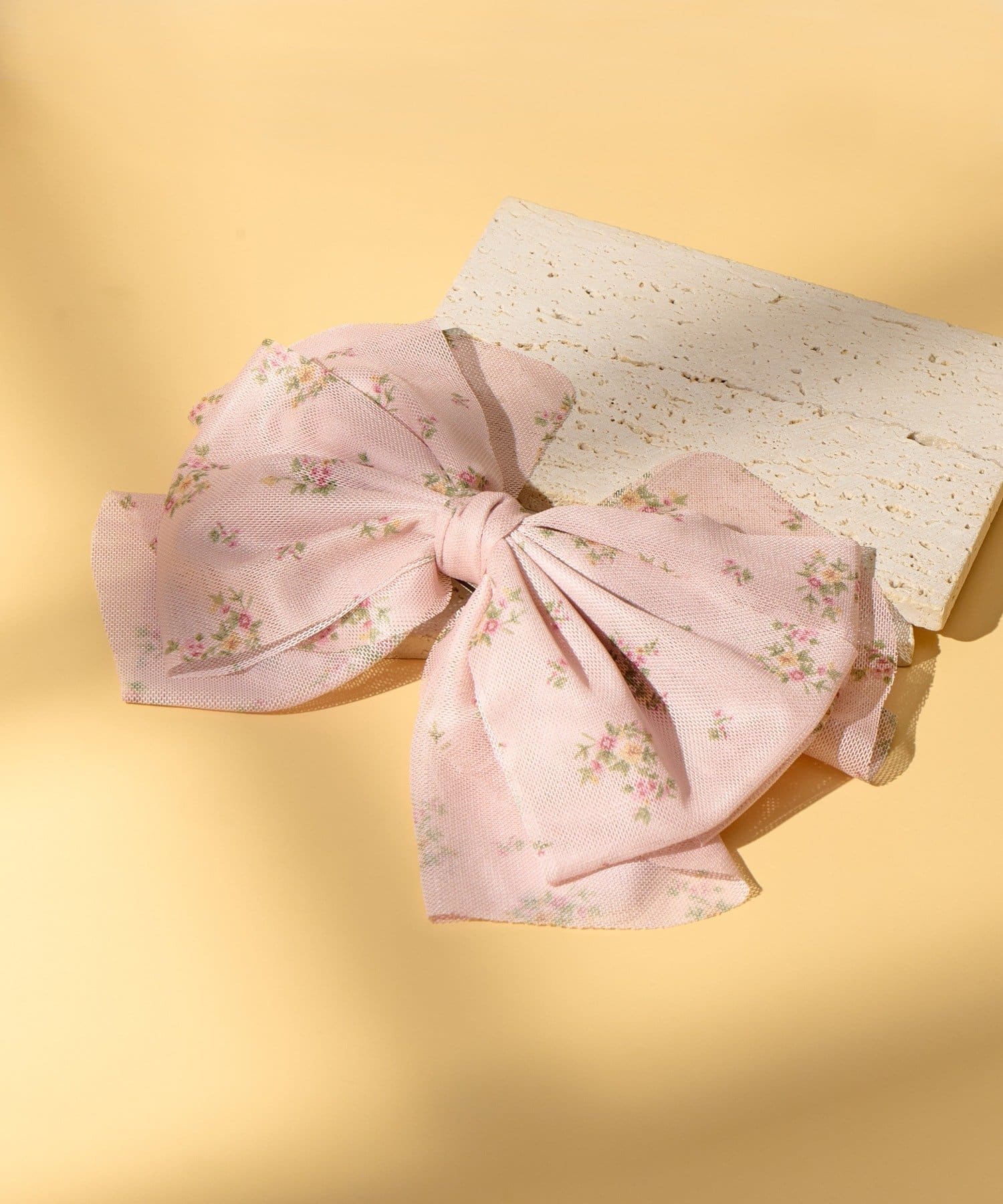 Lattice(ラティス) メッシュ小花柄リボンバレッタ