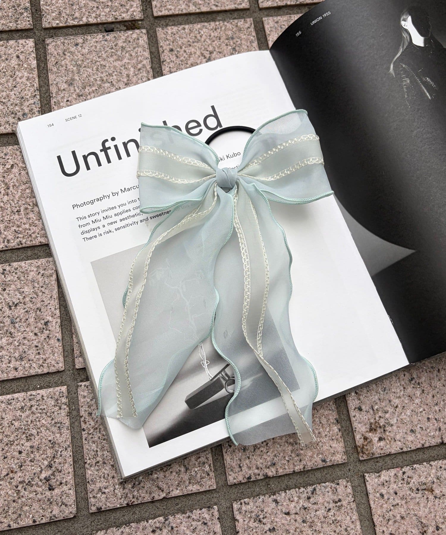 Lattice(ラティス) レース付きシアーリボンポニー