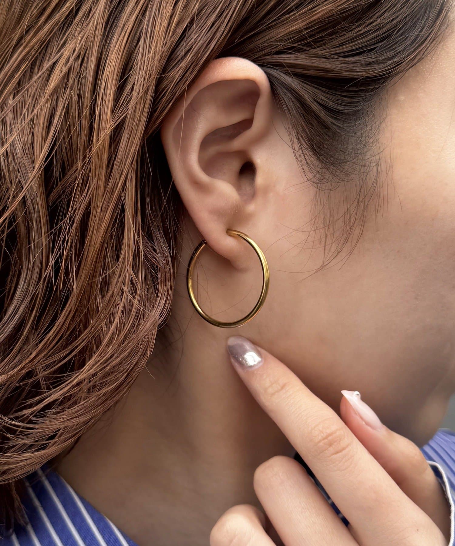 Lattice(ラティス) ＜ステンレス＞フープイヤリング