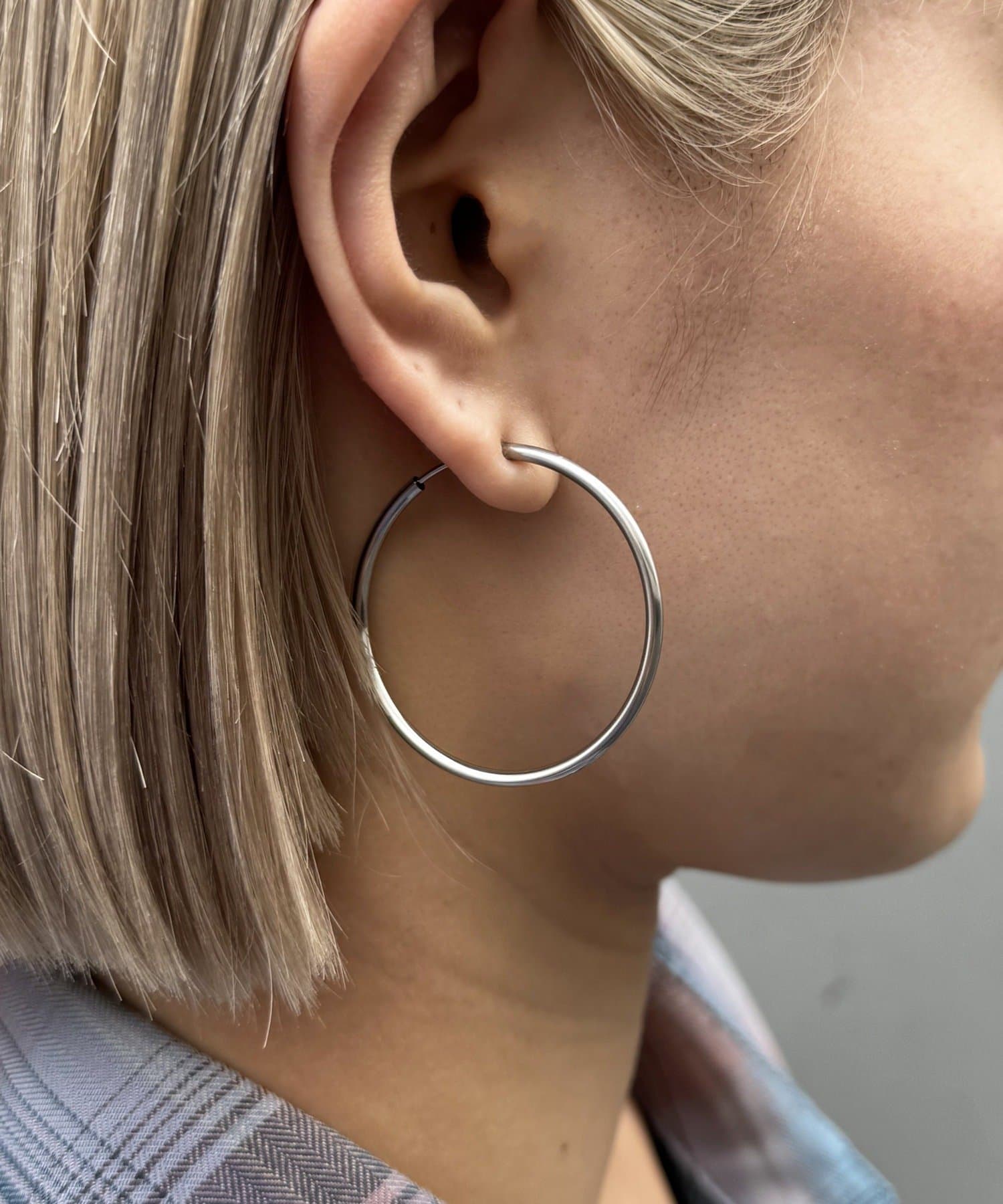 Lattice(ラティス) ＜ステンレス＞フープイヤリング