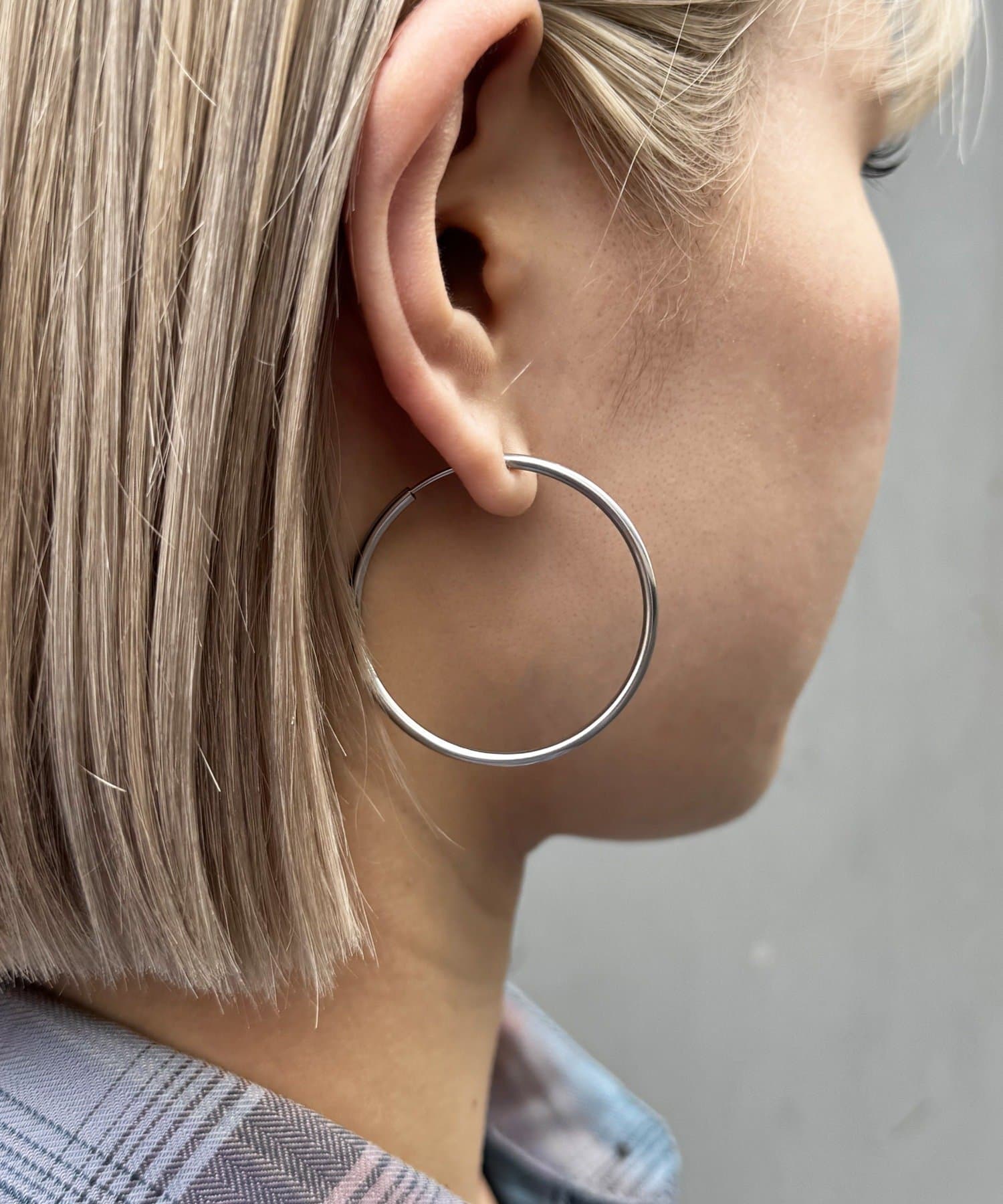 Lattice(ラティス) ＜ステンレス＞フープイヤリング