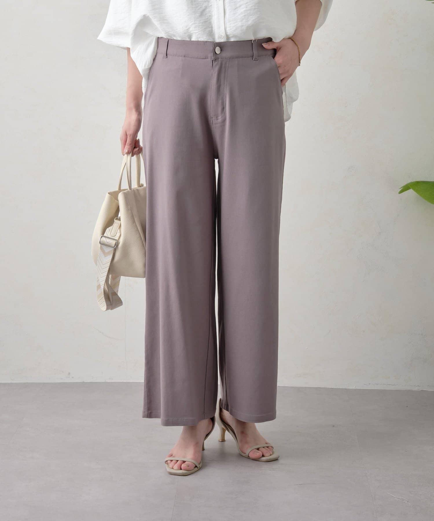 Jena　espace merveilleux(ジェナ　エスパスメルヴェイユ) ストレッチワイドストレートパンツ