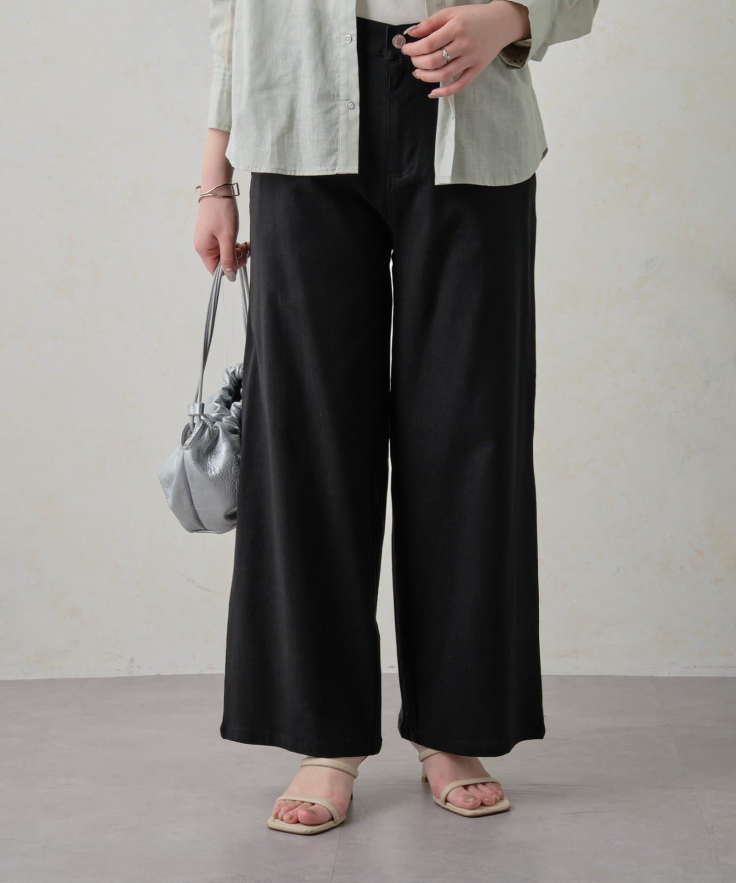 Jena　espace merveilleux(ジェナ　エスパスメルヴェイユ) ストレッチワイドストレートパンツ