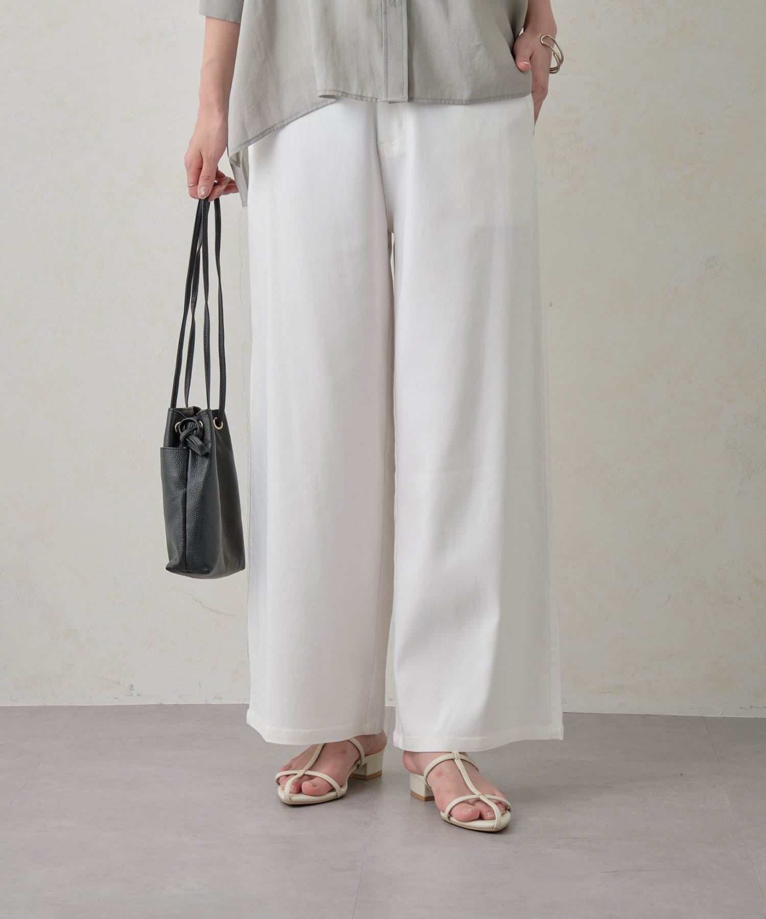 Jena　espace merveilleux(ジェナ　エスパスメルヴェイユ) ストレッチワイドストレートパンツ