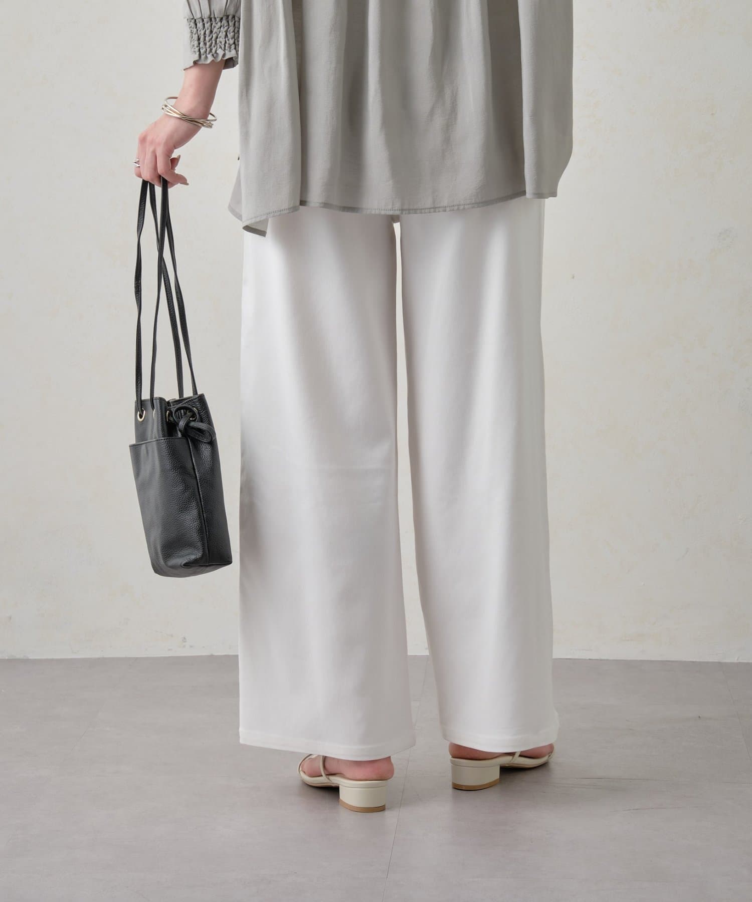 Jena　espace merveilleux(ジェナ　エスパスメルヴェイユ) ストレッチワイドストレートパンツ