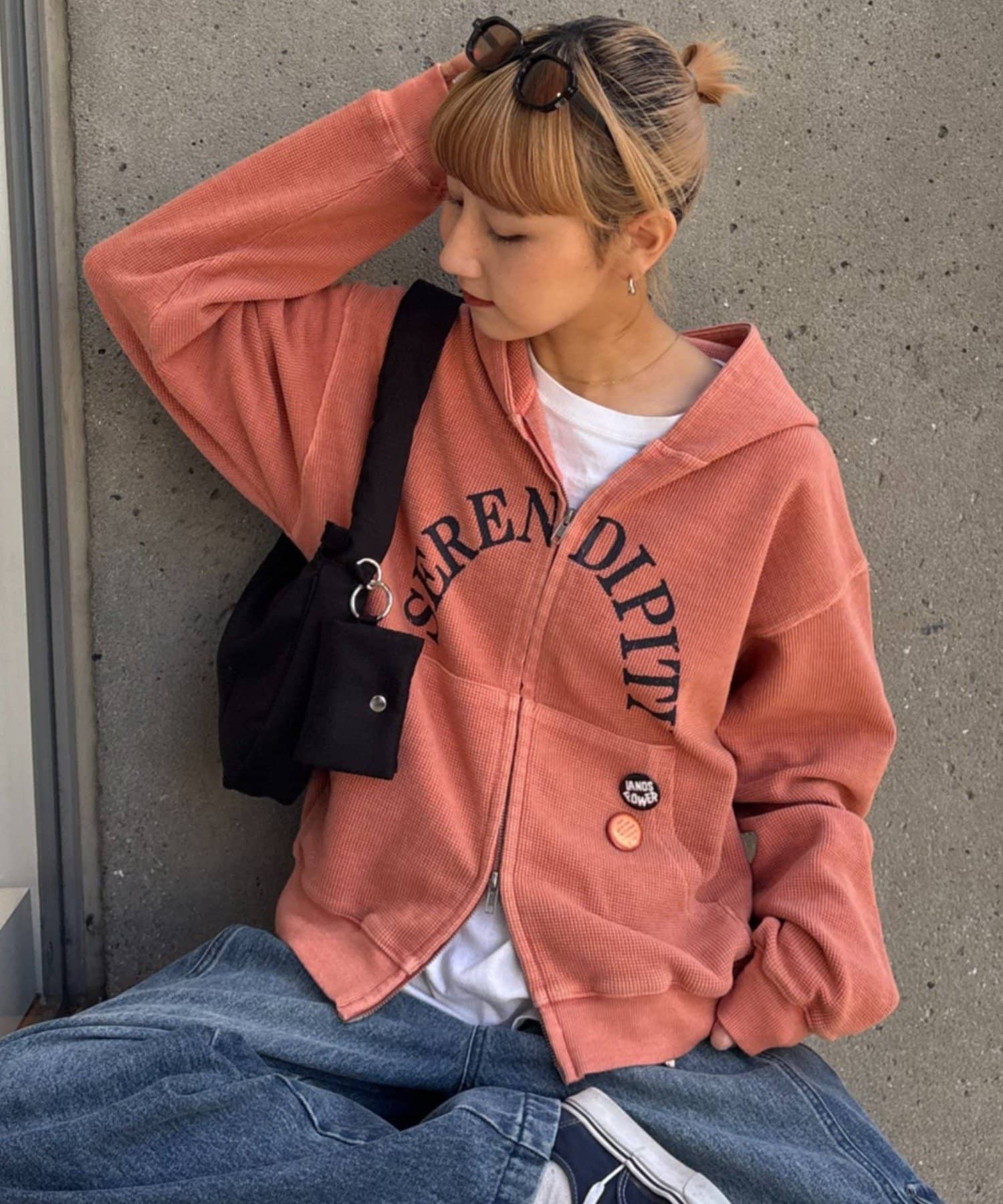 CIAOPANIC TYPY(チャオパニックティピー) ≪26SS展示会アイテム≫【UNISEX】ワッフルジップパーカー