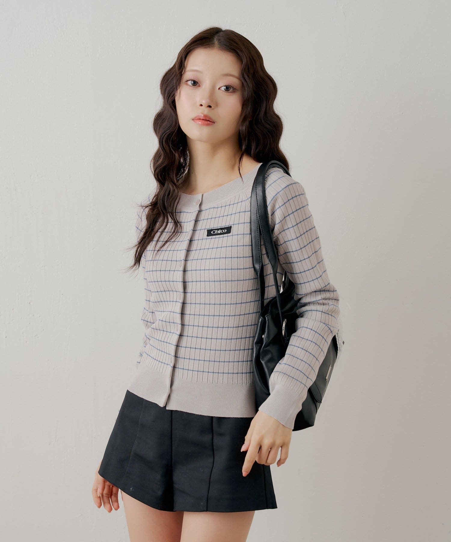 Chico(チコ) オフショルボーダーニットカーディガン