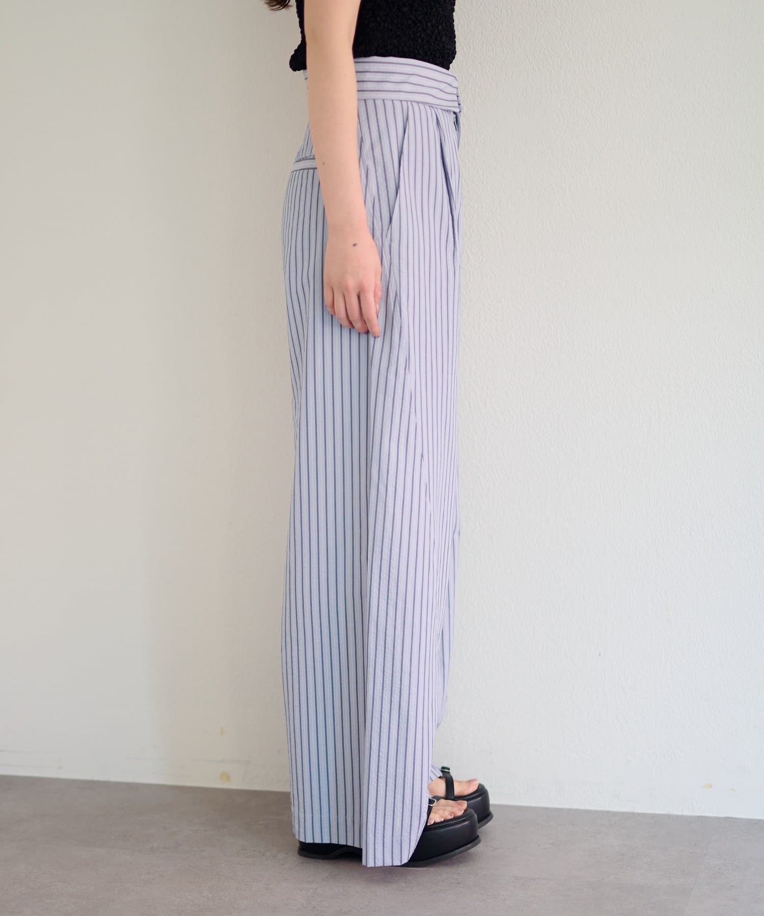 Kastane(カスタネ) 【2.15(日)0:00発売/SETUP対応/2サイズ展開/低身長サイズ】ストライプフラップパンツ