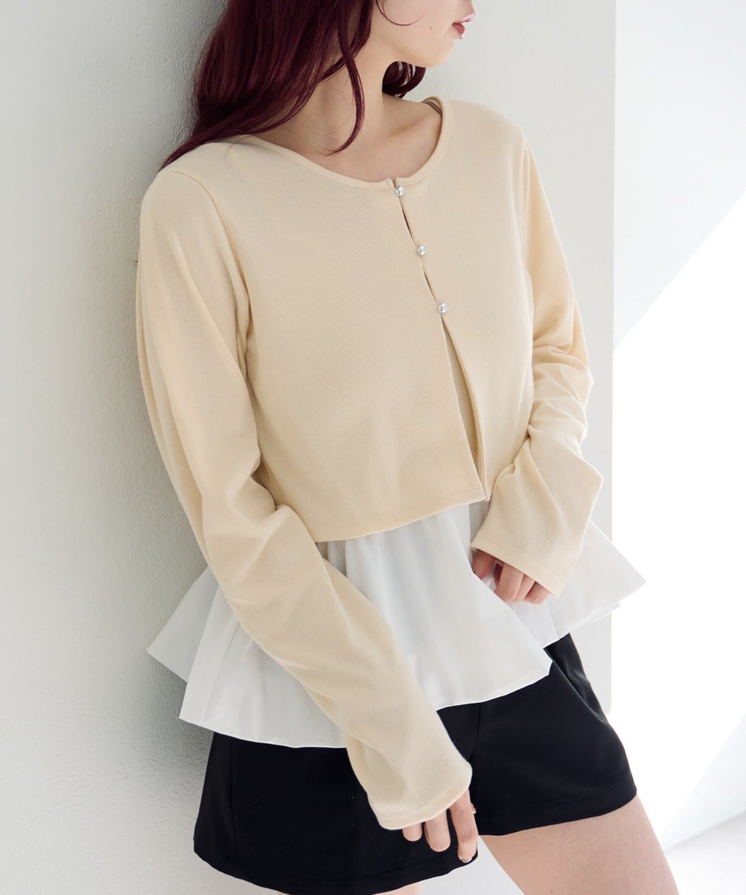 Kastane(カスタネ) 【2.15(日)0:00発売/ボーダー&無地】バルーンキャミカーデSET