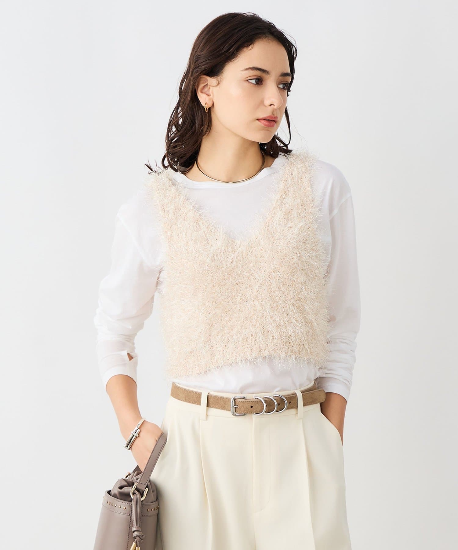 NOLLEY'S(ノーリーズ) 《手洗い可能》ラメシャギー2WAYビスチェ