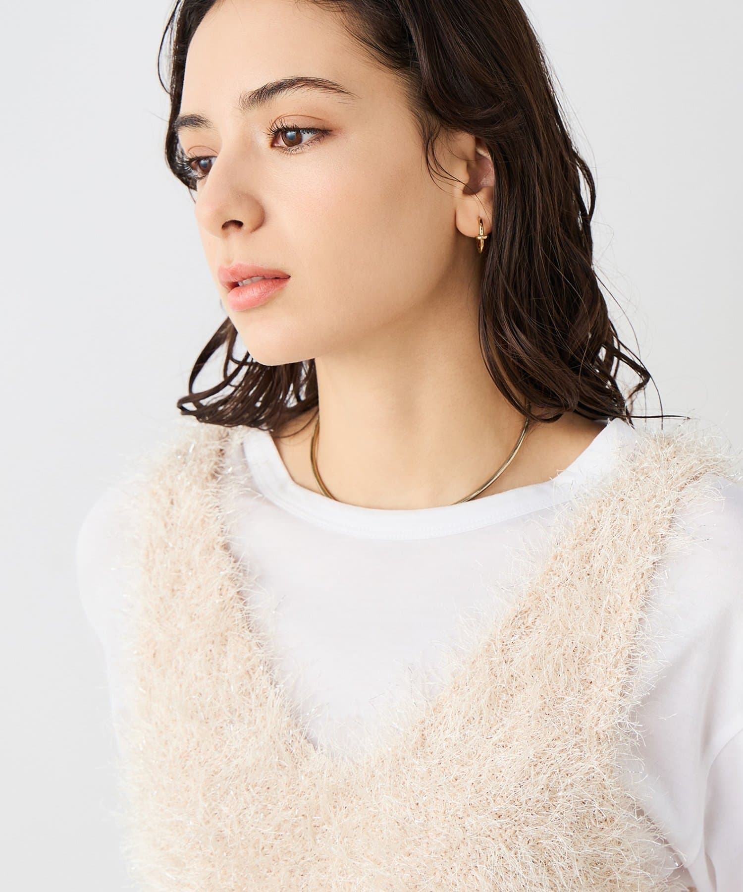 NOLLEY'S(ノーリーズ) 《手洗い可能》ラメシャギー2WAYビスチェ