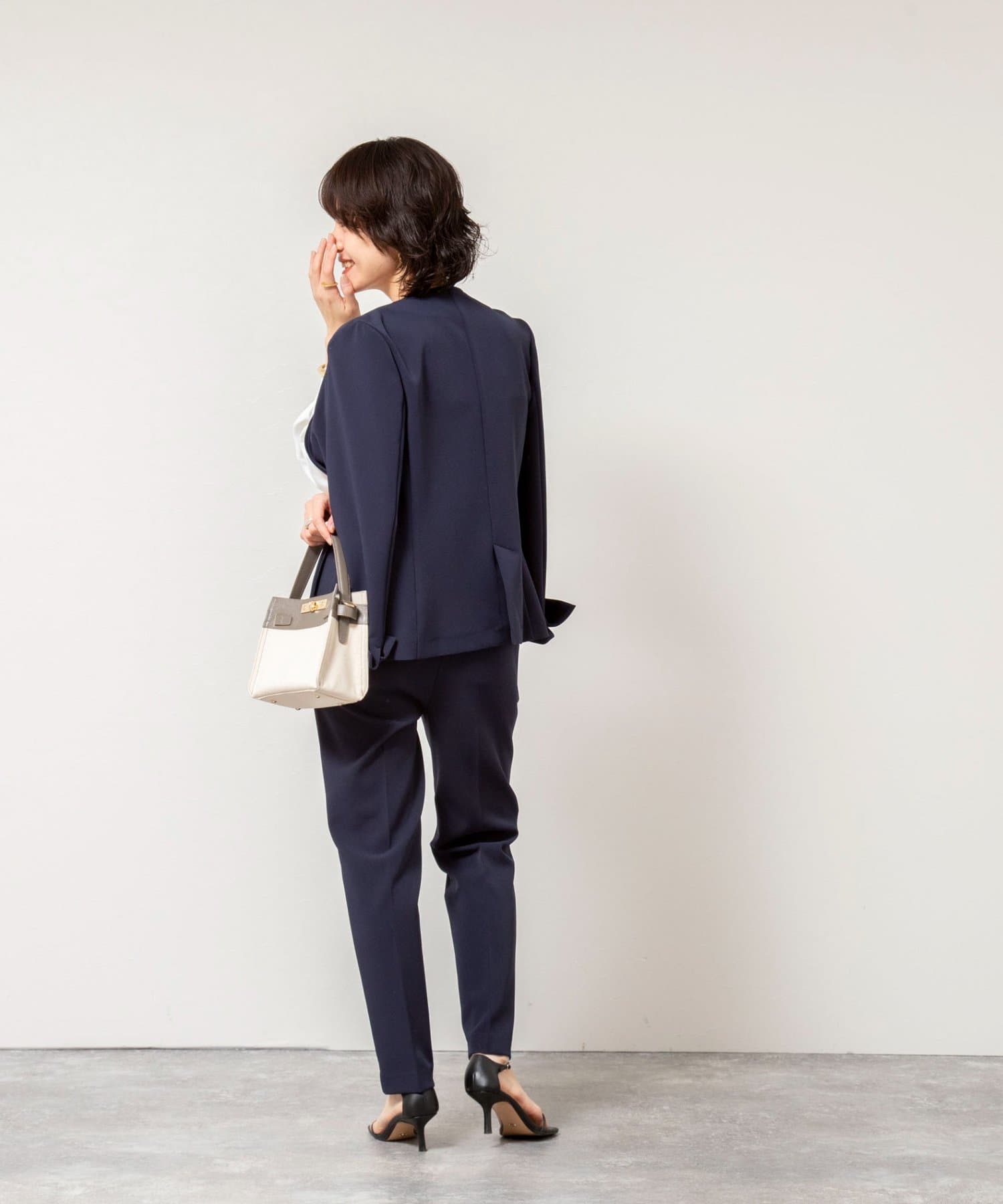 セットアップ対応》ウォッシャブルWクロス2WAYストレッチジャケット