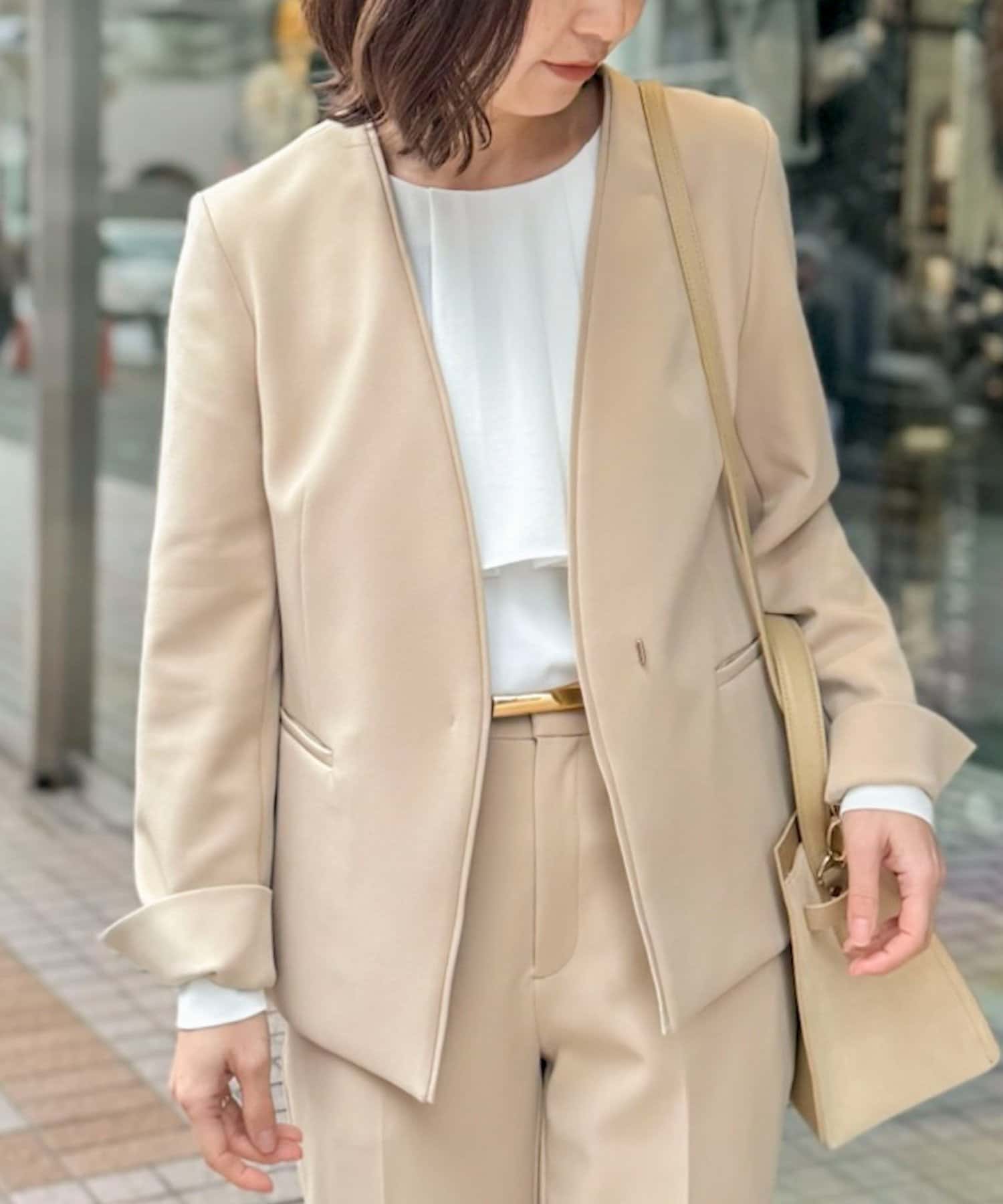 NOLLEY'S(ノーリーズ) 《セットアップ対応》ウォッシャブルWクロス2WAYストレッチジャケット