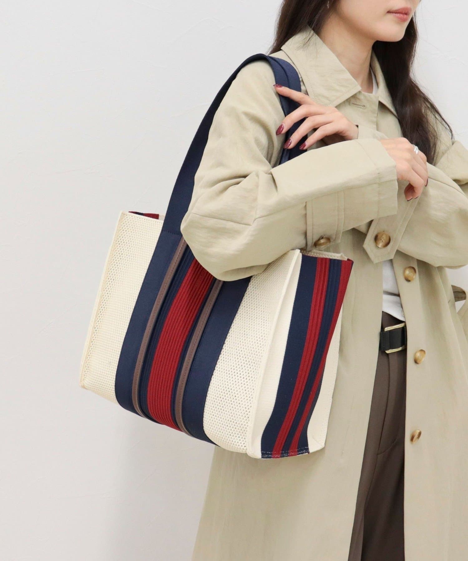 FREDY & GLOSTER(フレディ アンド グロスター) マルチストライプスクエアトートバッグ