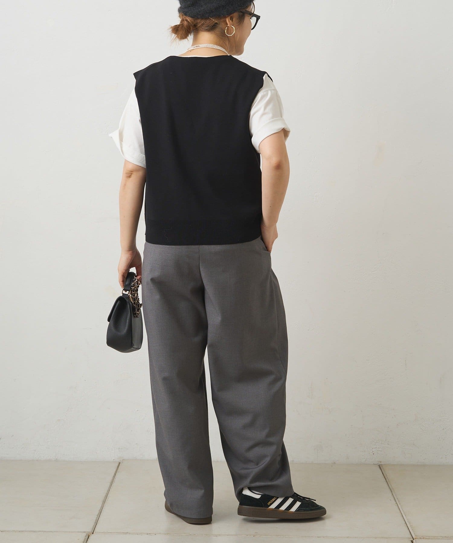 PUAL CE CIN(ピュアルセシン) 【手洗い可能】ミラノリブニットジレベスト