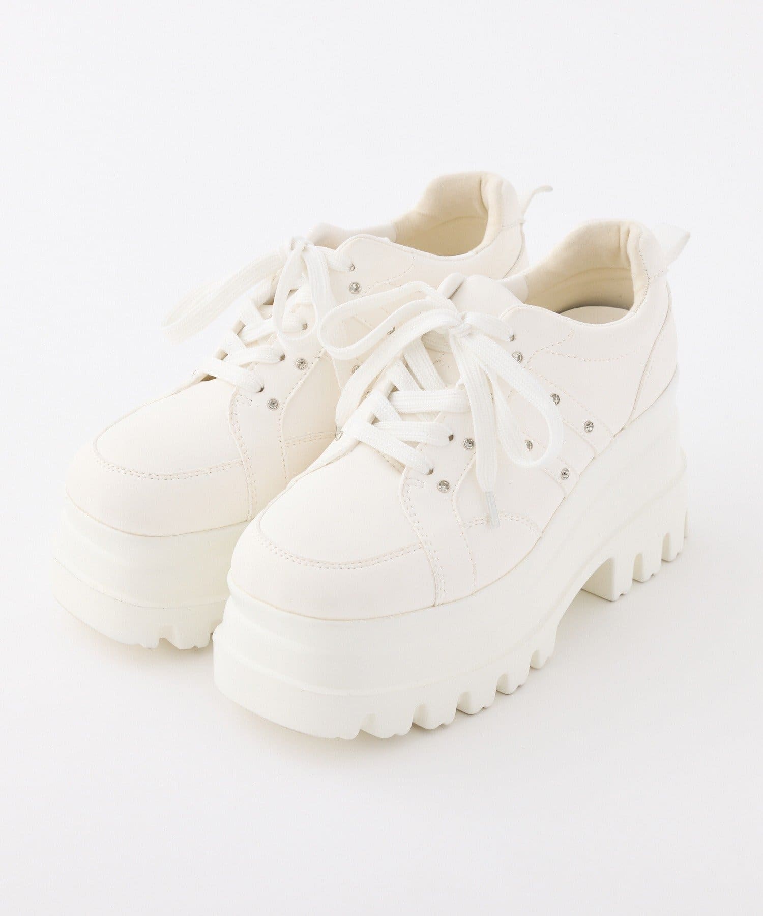 one after another NICE CLAUP(ワンアフターアナザー ナイスクラップ) ビジュー付きトリプルソールスニーカー