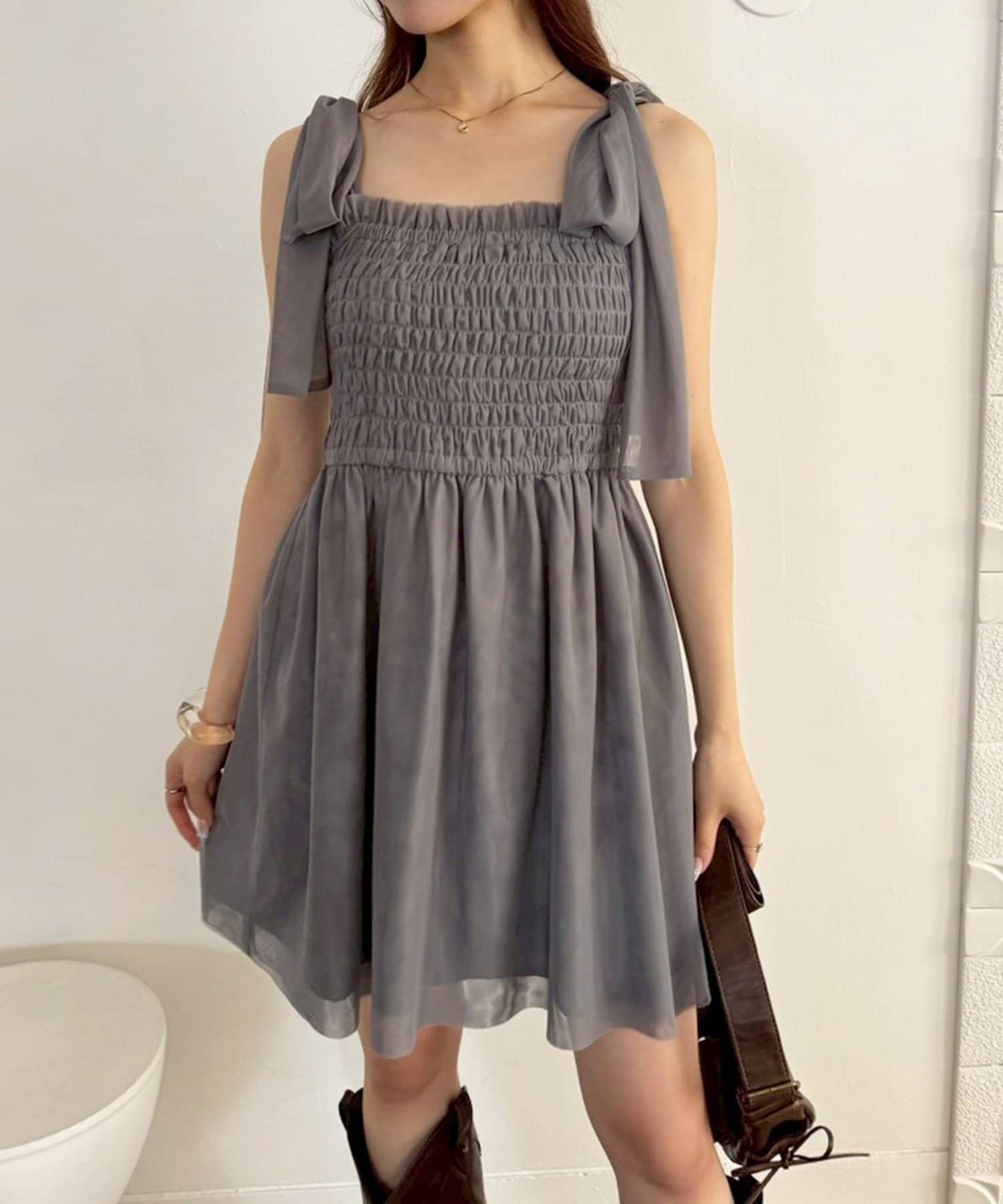 NICE CLAUP / OLIVE des OLIVE OUTLET(ナイスクラップ  / オリーブ デ オリーブ アウトレット) 【one after another】シャーリングビスチェ