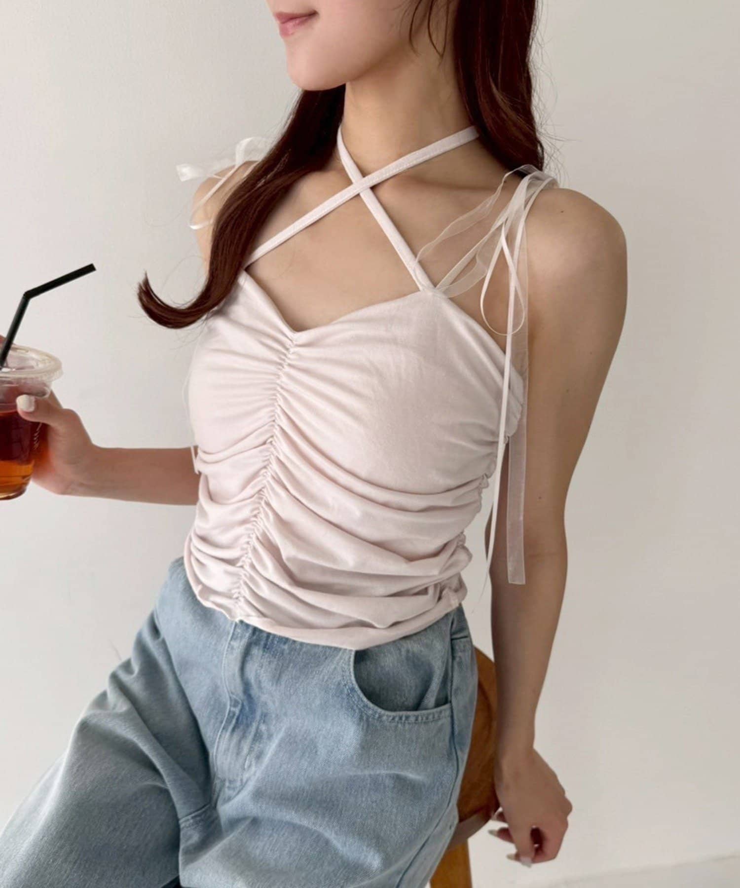 NICE CLAUP / OLIVE des OLIVE OUTLET(ナイスクラップ  / オリーブ デ オリーブ アウトレット) 【one after another】シャーリングビスチェ